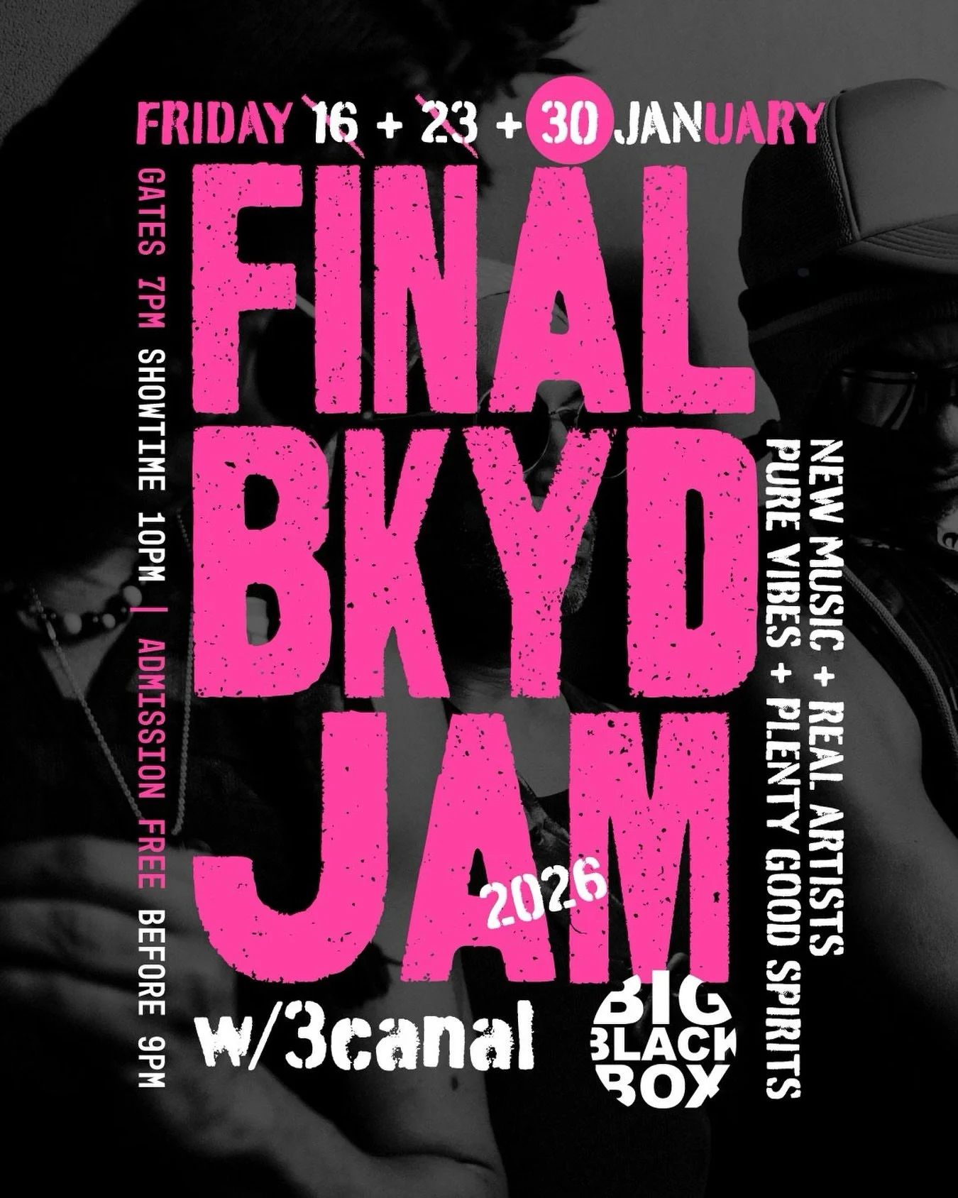 Is de las Backyard Jam until we takeover Queen&rsquo;s Hall for the Mad Jab show 🩷 Come dong to @big.black.box TONIGHT to take in de vibes. Music by @michael.forest, @b.en.ra, @sweezy_ &amp; @blahzayvanguard with a special performance from yours tru