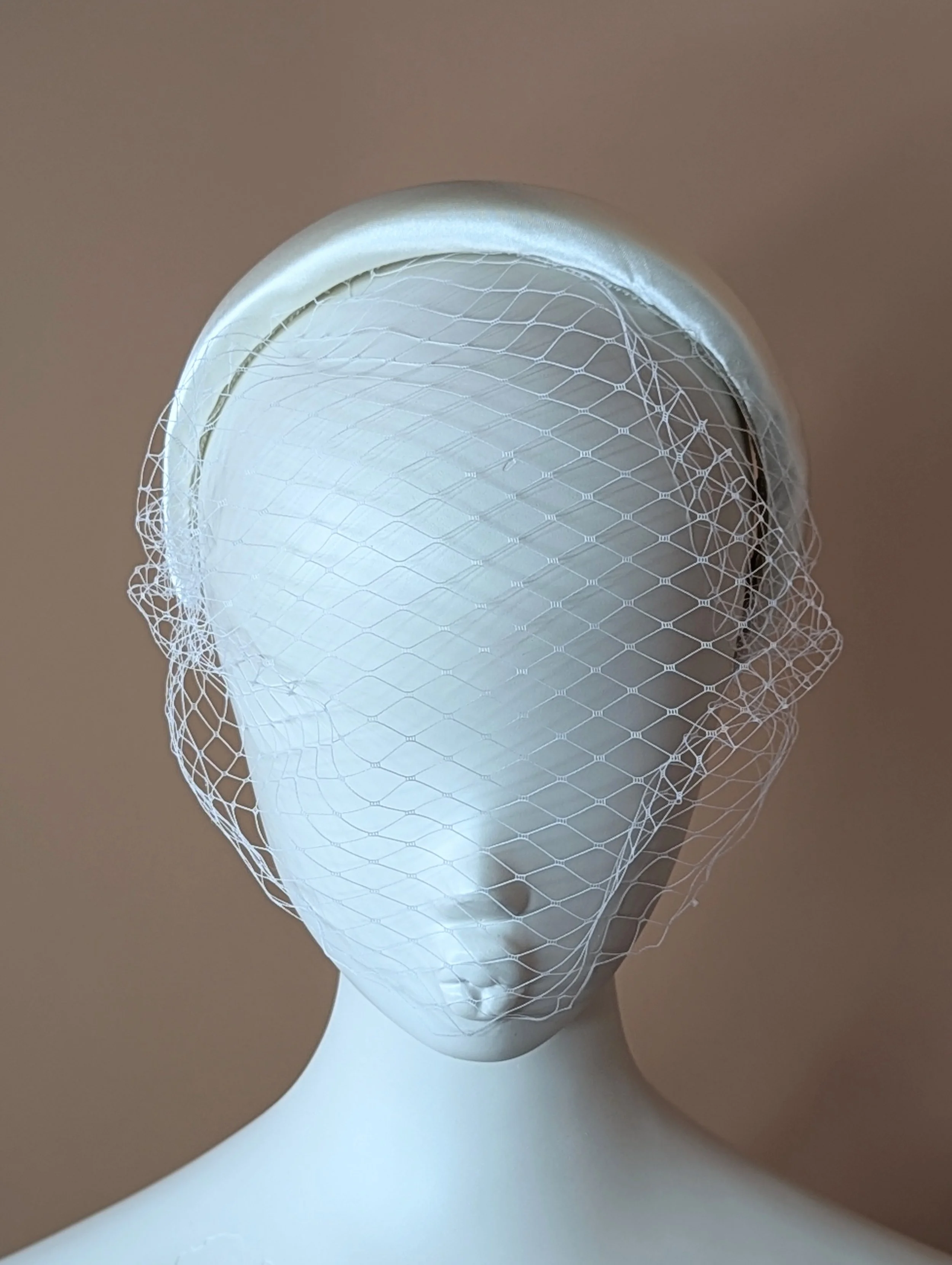 Ivory White Birdcage Veil Headband