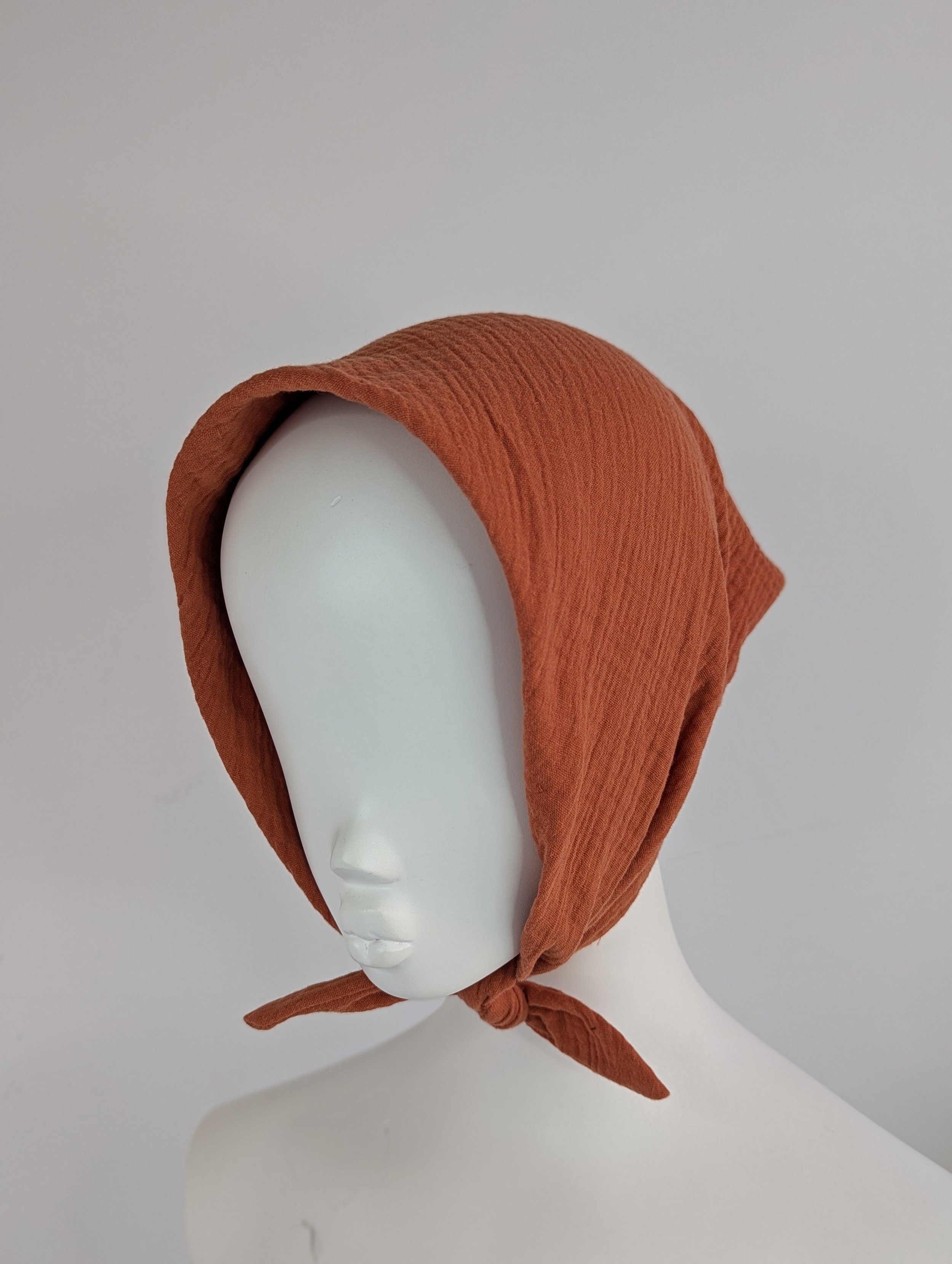 Rust Organic Cotton Triangle Head Scarf