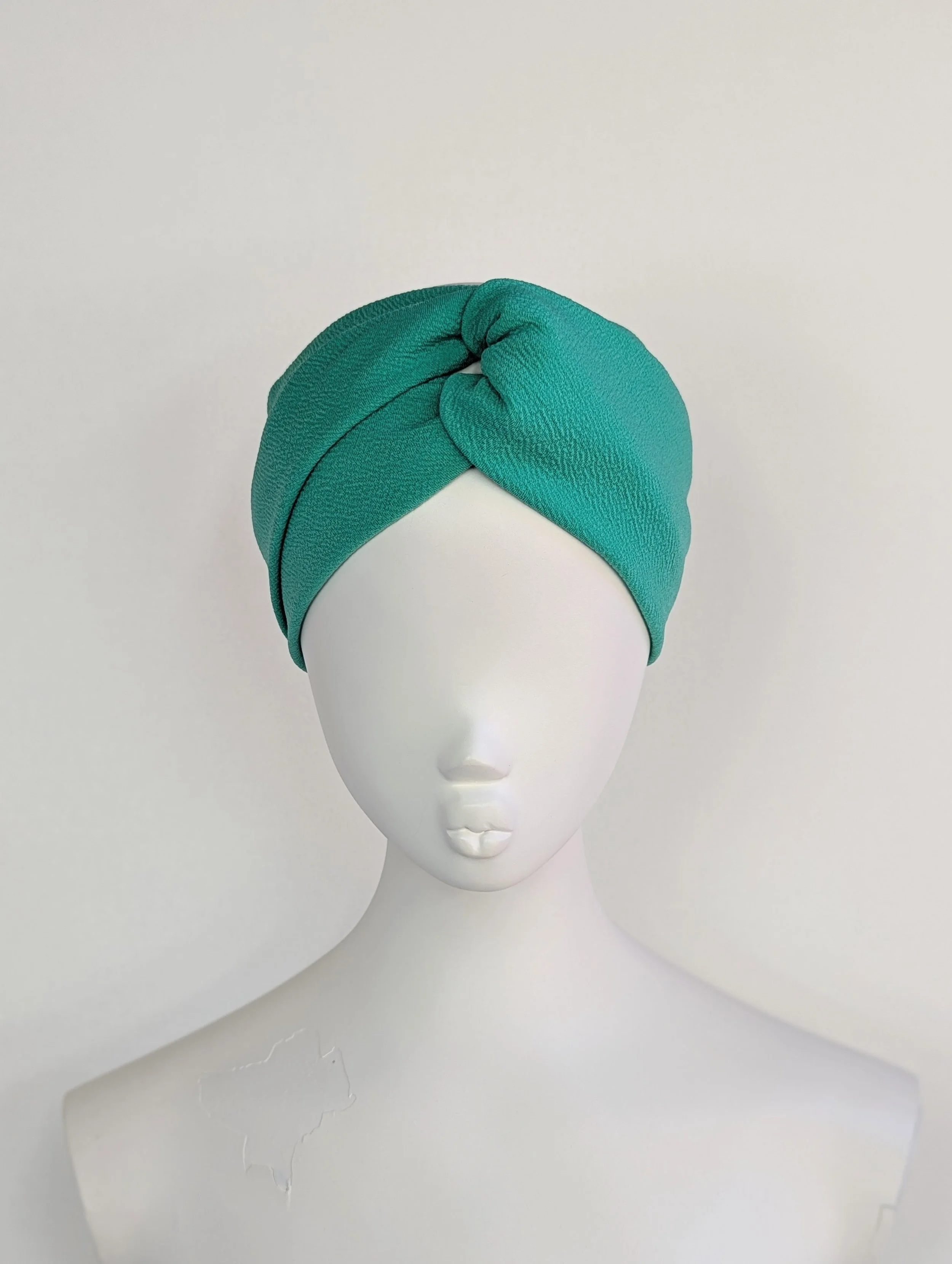 Green Wide Crepe Turban Twist Headband