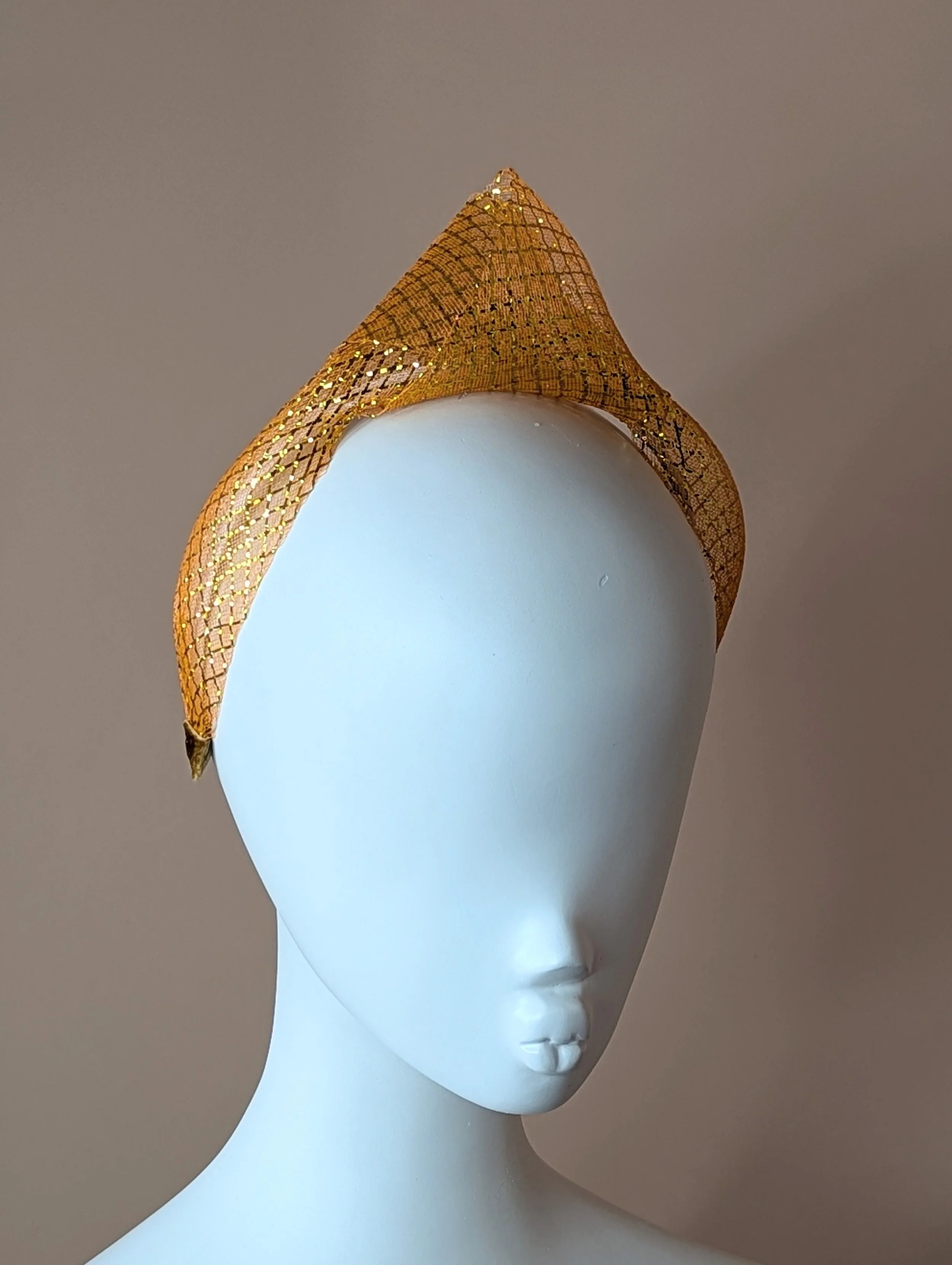 Orange Gold Knot Crinoline Fascinator Headband