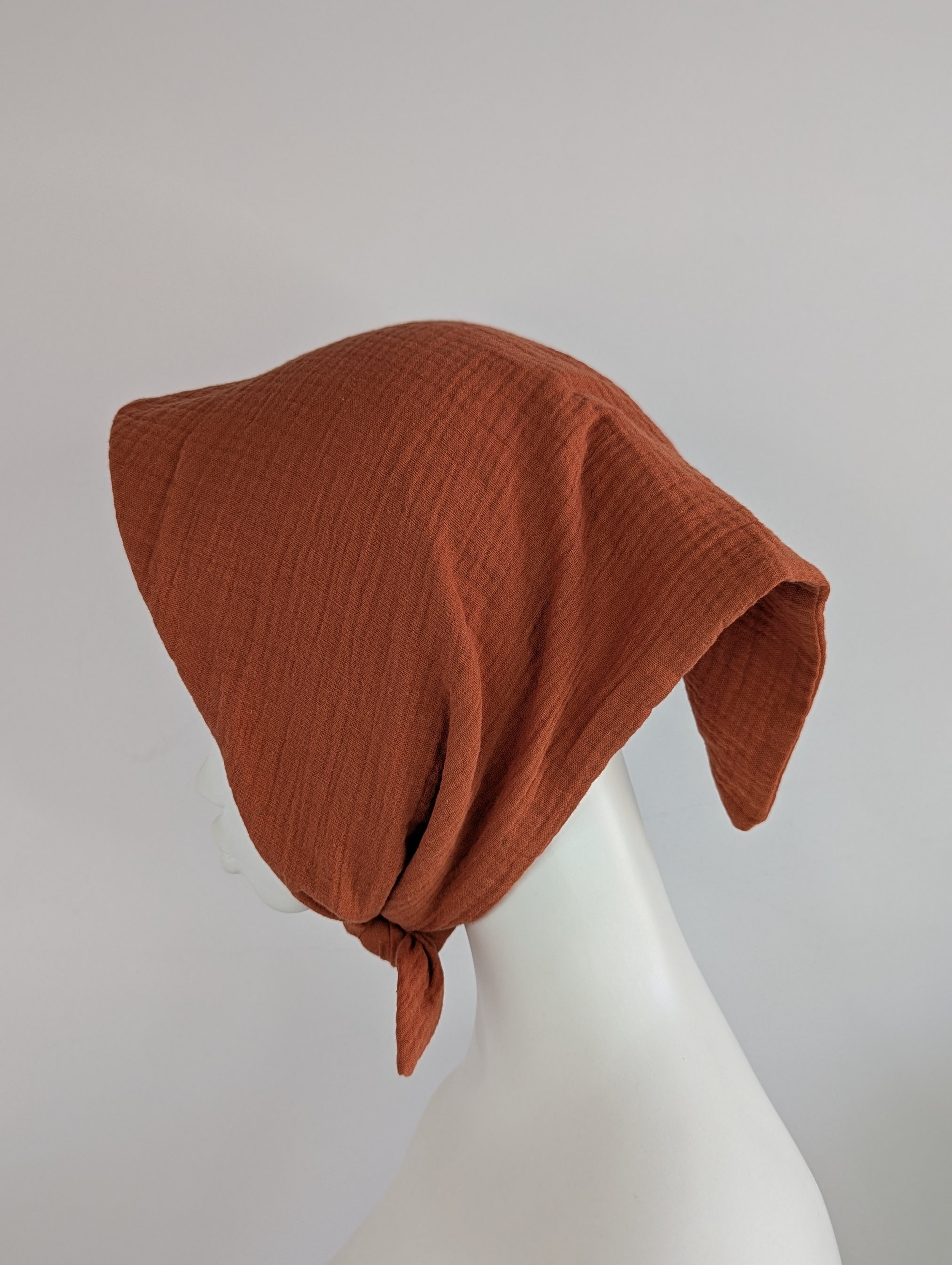 Rust Organic Cotton Triangle Head Scarf