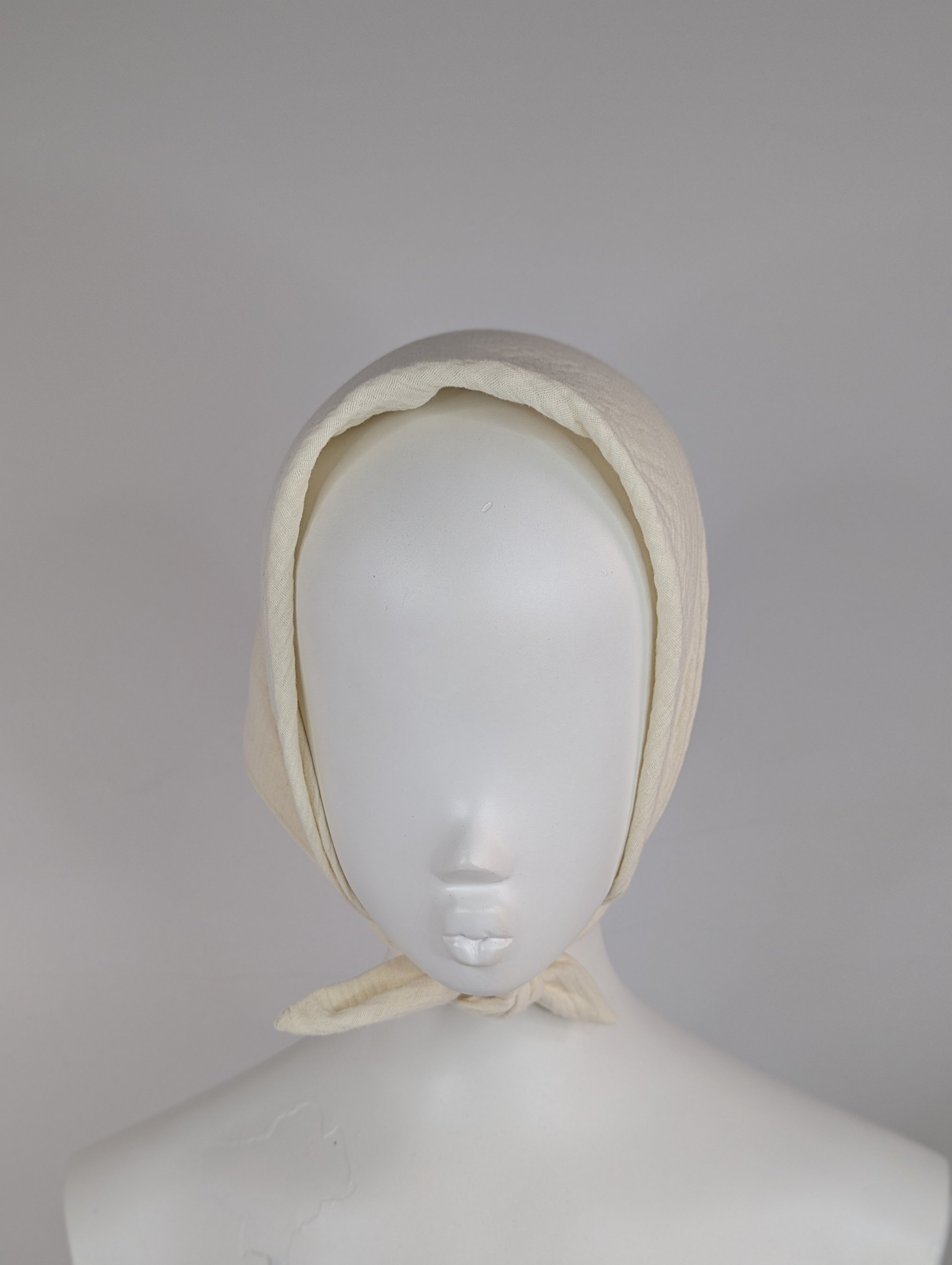 Ivory Organic Cotton Triangle Head Scarf