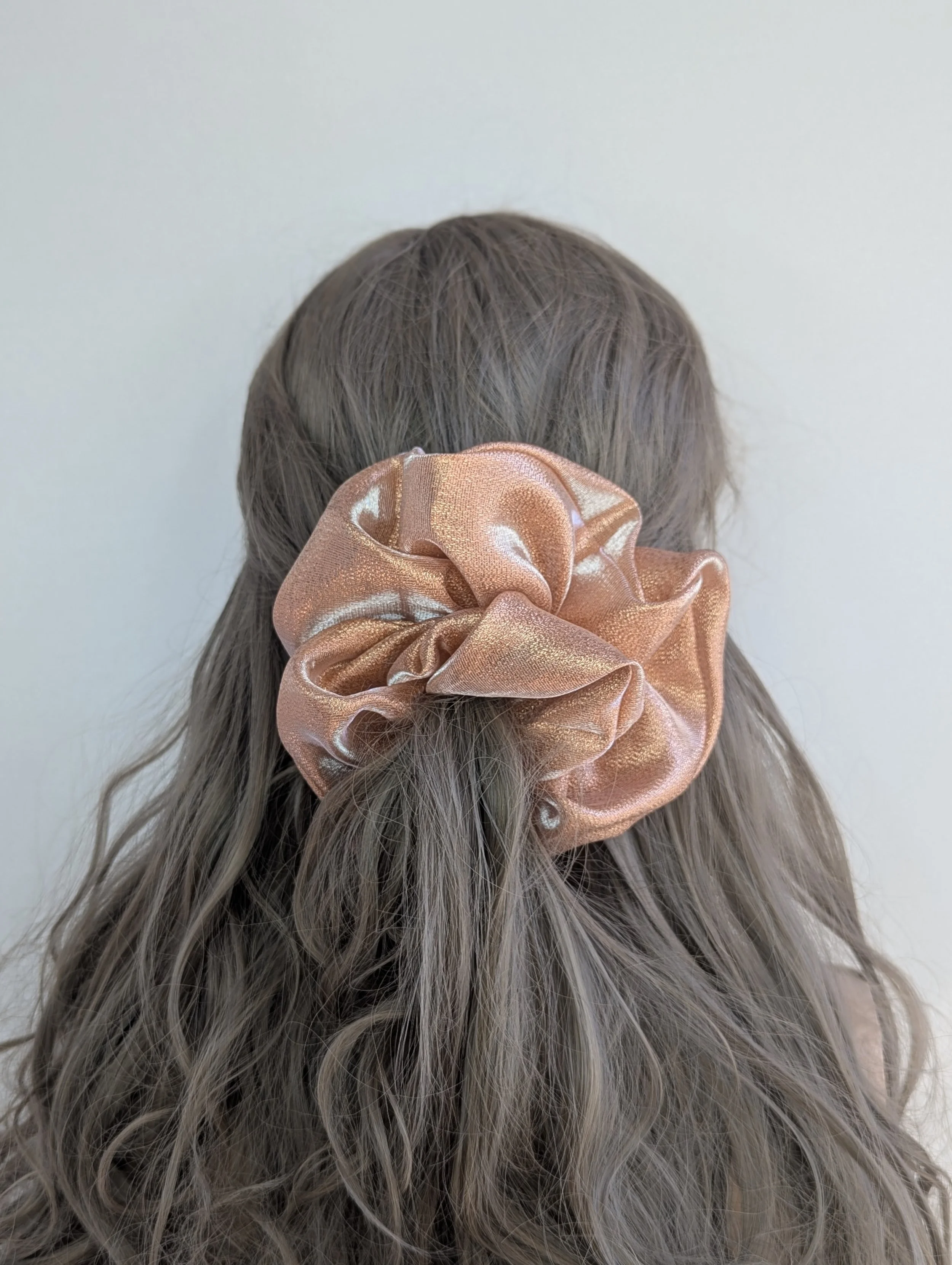 Rose Gold Organza Scrunchie
