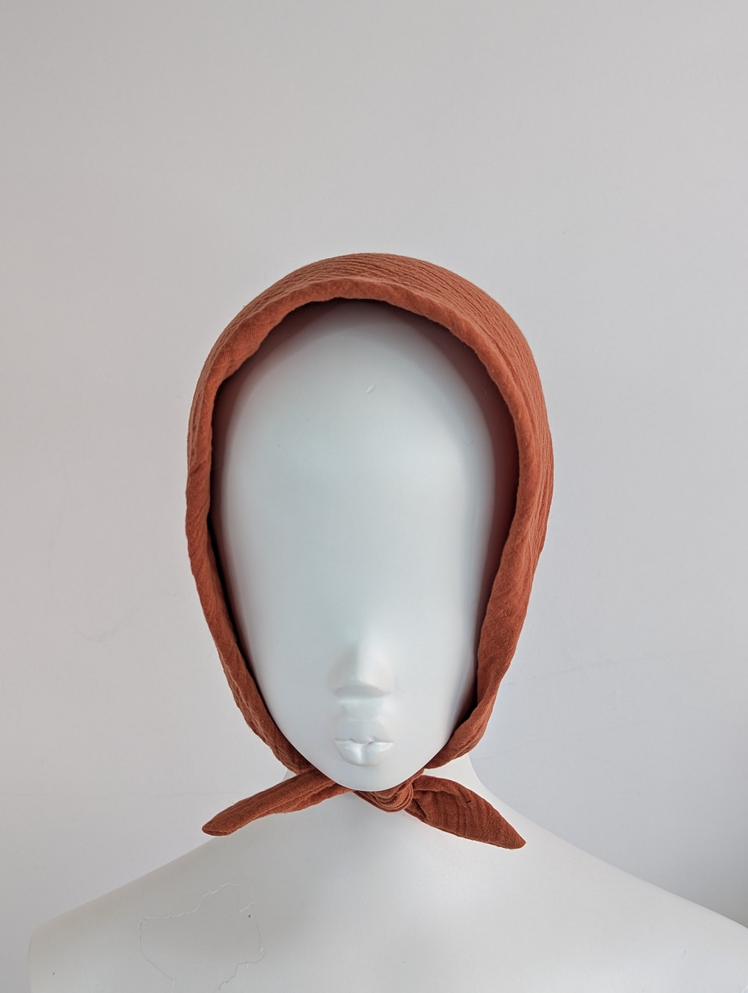 Rust Organic Cotton Triangle Head Scarf