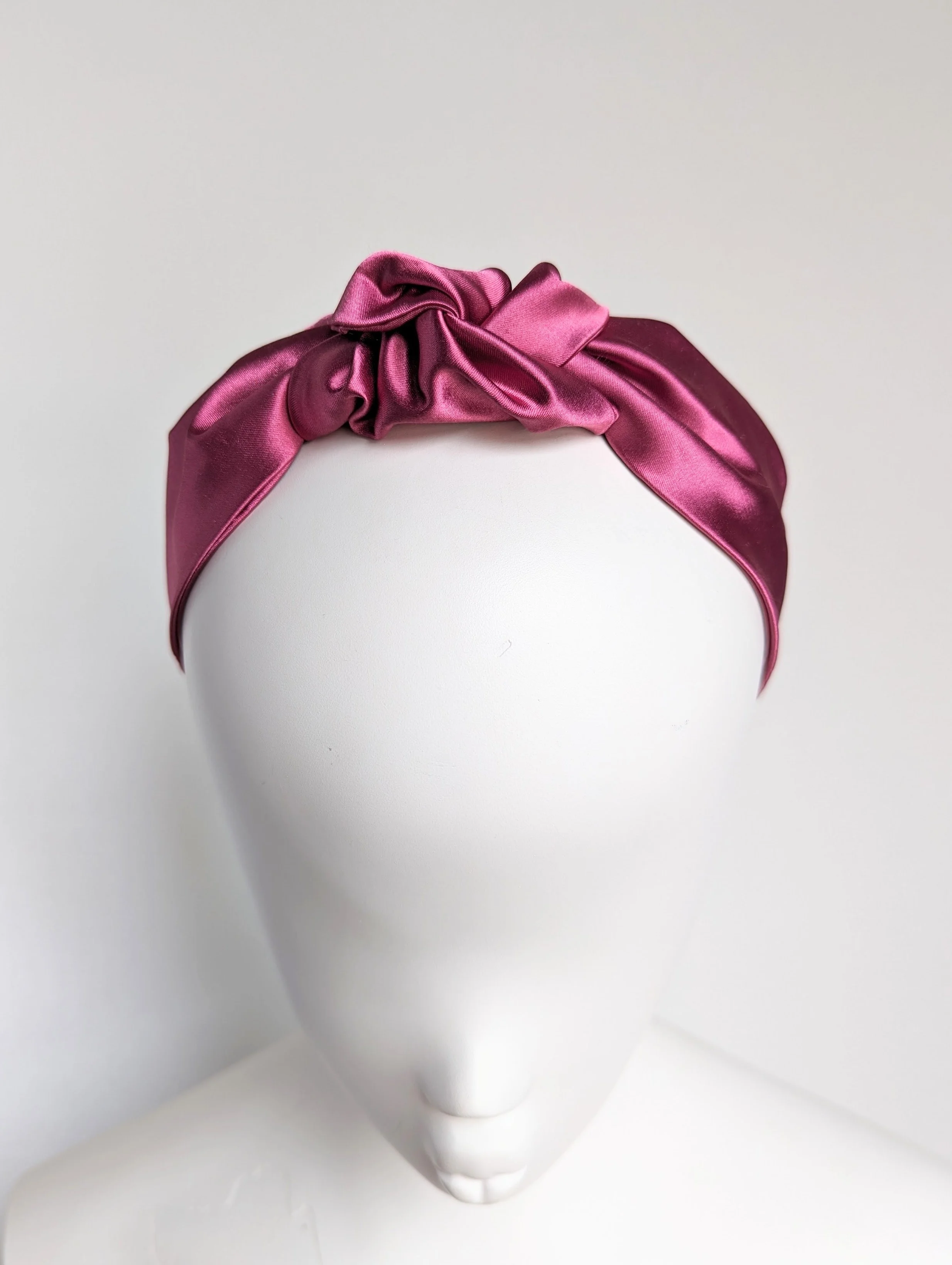 Hot Pink Luxury Satin Knotted Alice Band Headband