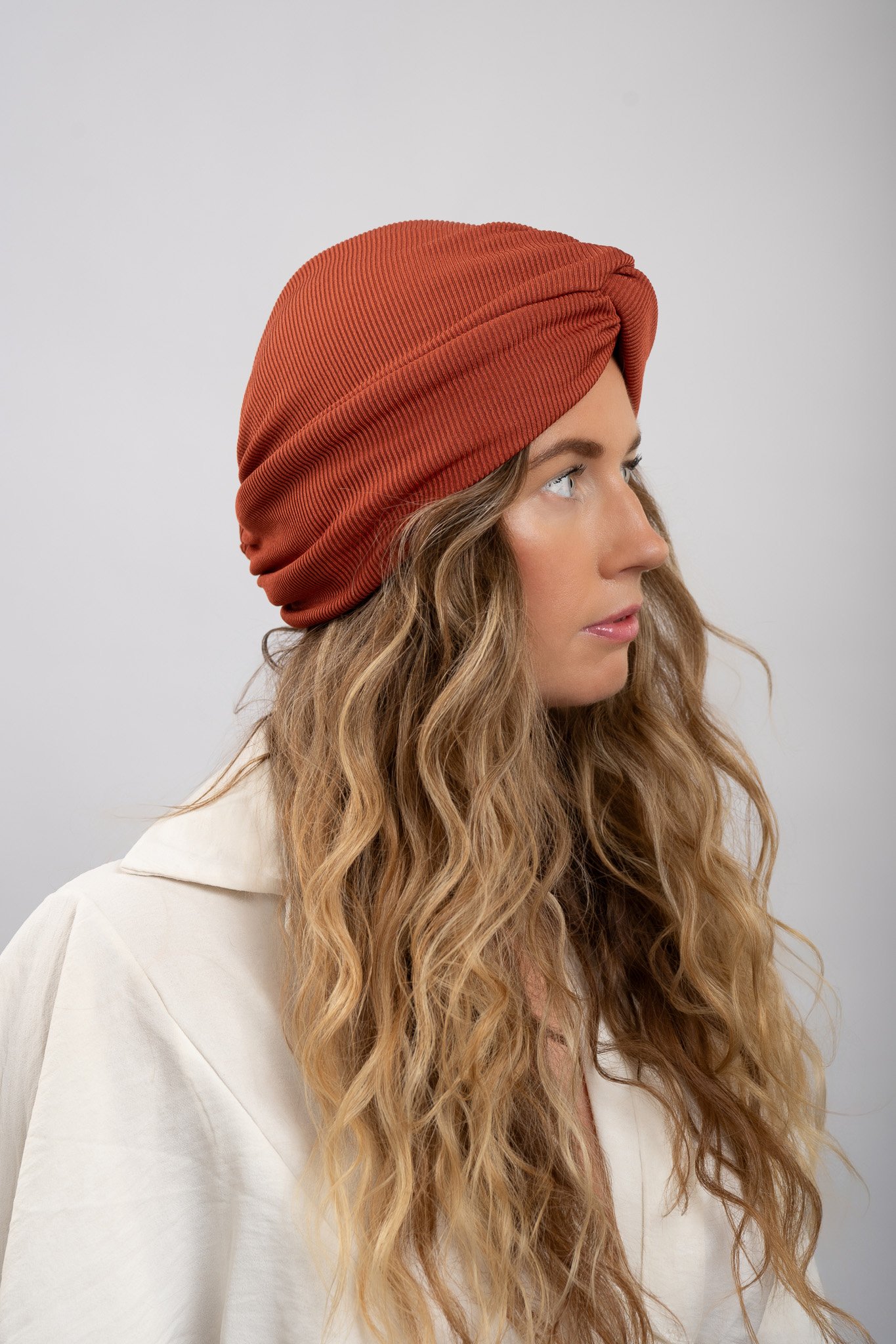 Ribbed Jersey Turban Hat