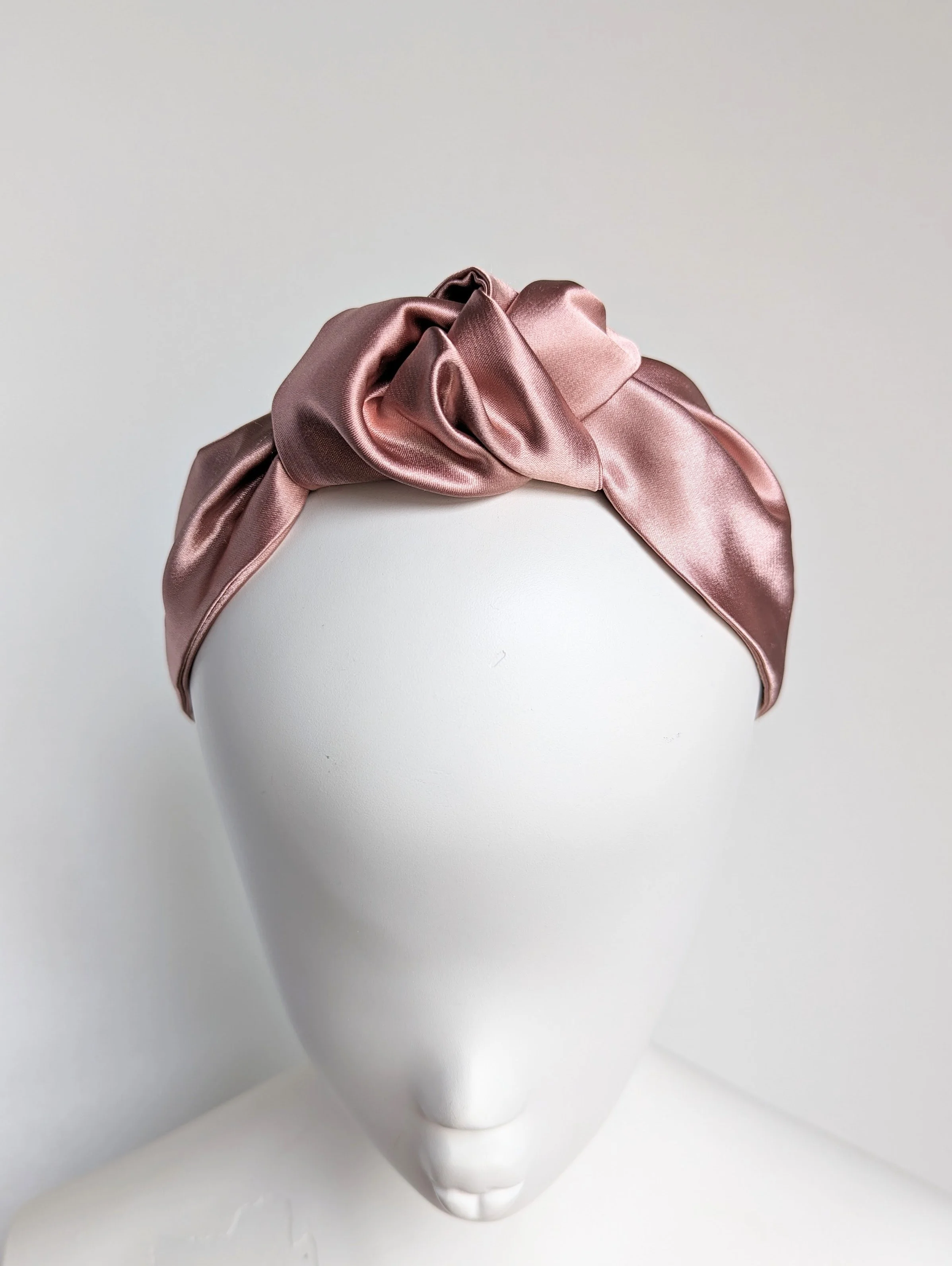 Rose Pink Luxury Satin Knotted Alice Band Headband