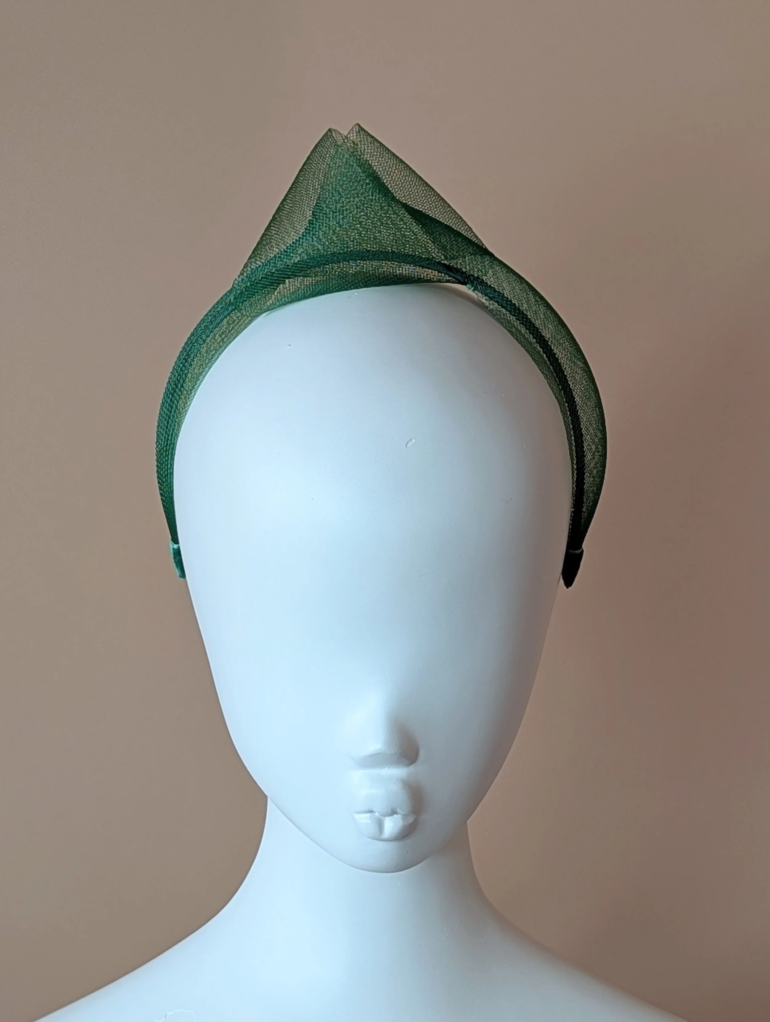 Dark Green Knot Crinoline Fascinator Headband
