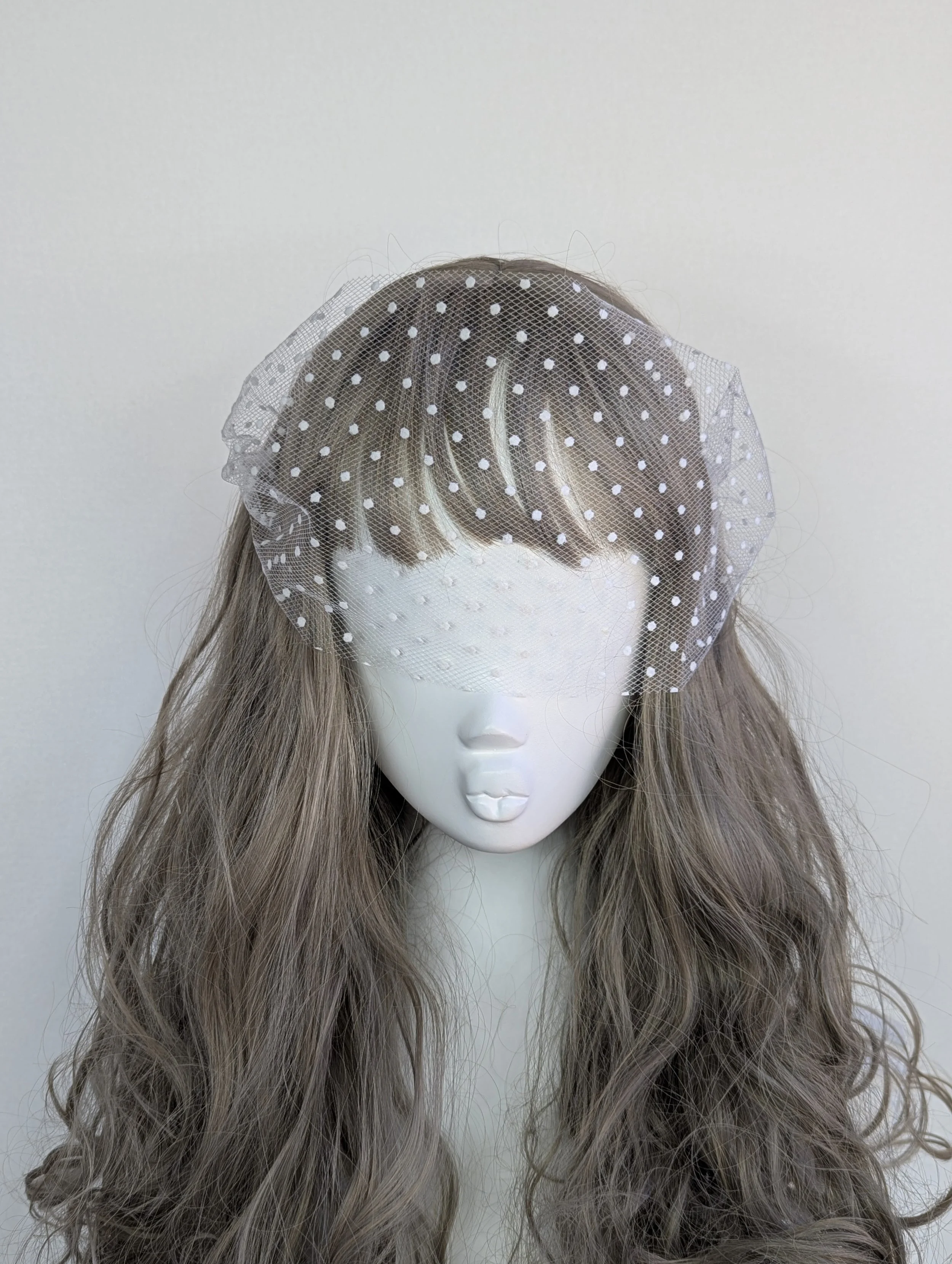 White Polka Dot Face Veil