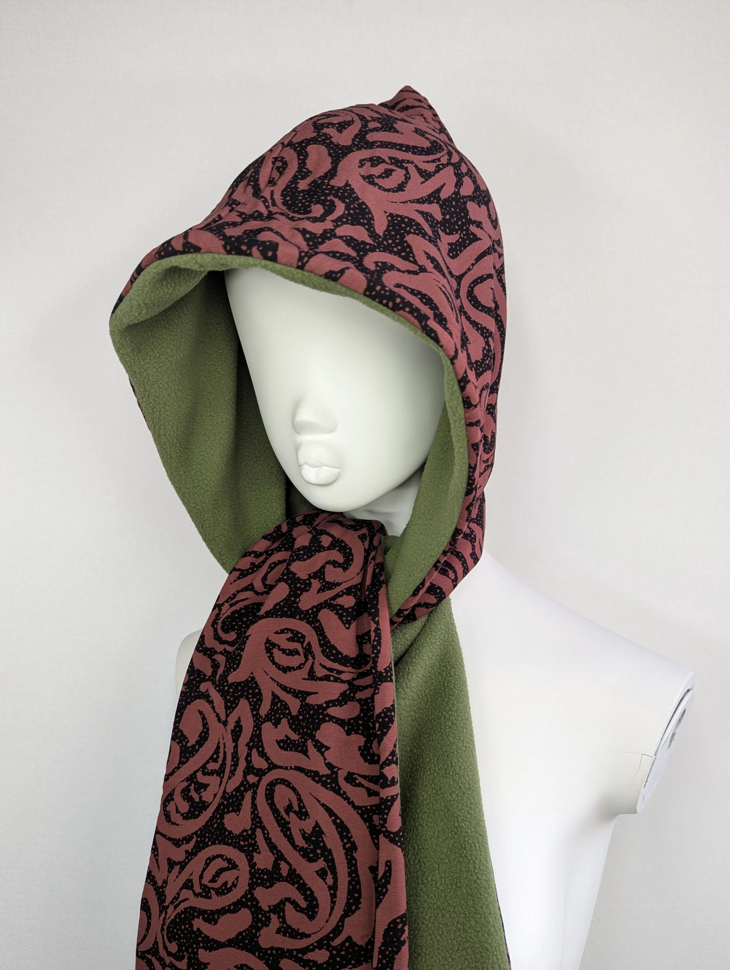 Forest Green Hooded Pixie Scarf