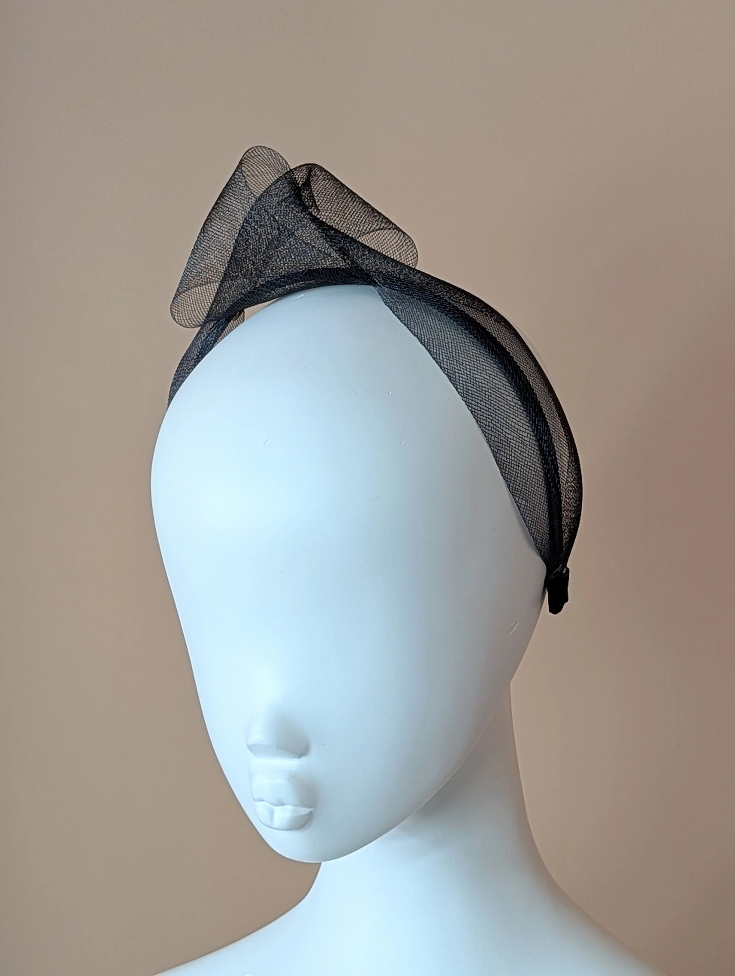 Black Knot Crinoline Fascinator Headband
