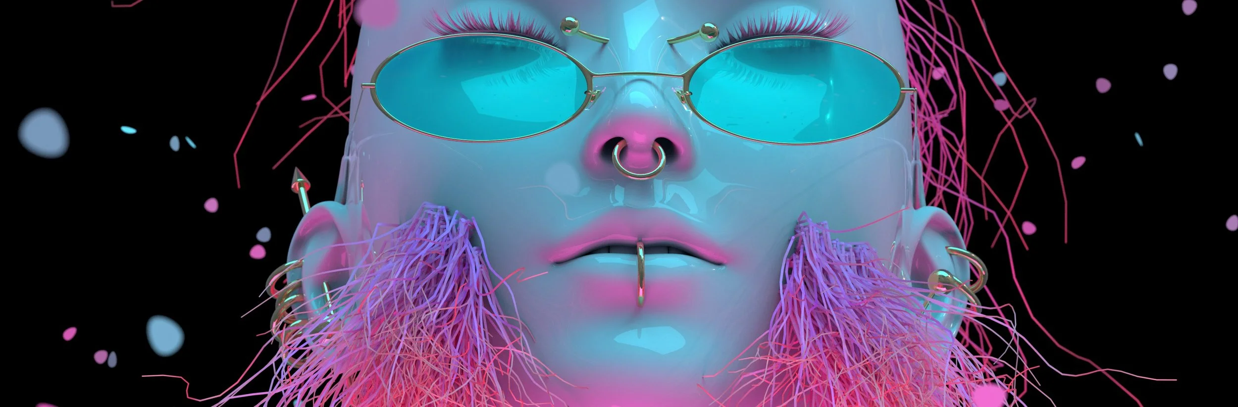 Renderfruit digital artworks exhibited three times in Times Square, New York — large-scale LED screens and 3D motion design installations.