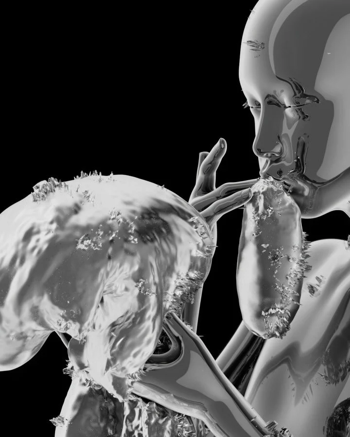 &lsquo;Speculative Bodies&rsquo;

In my work, bodies are not fixed anatomies but unstable terrains&mdash;speculative forms that emerge at the intersection of appetite, memory, and digital matter. These bodies dissolve and reform, expanding beyond the