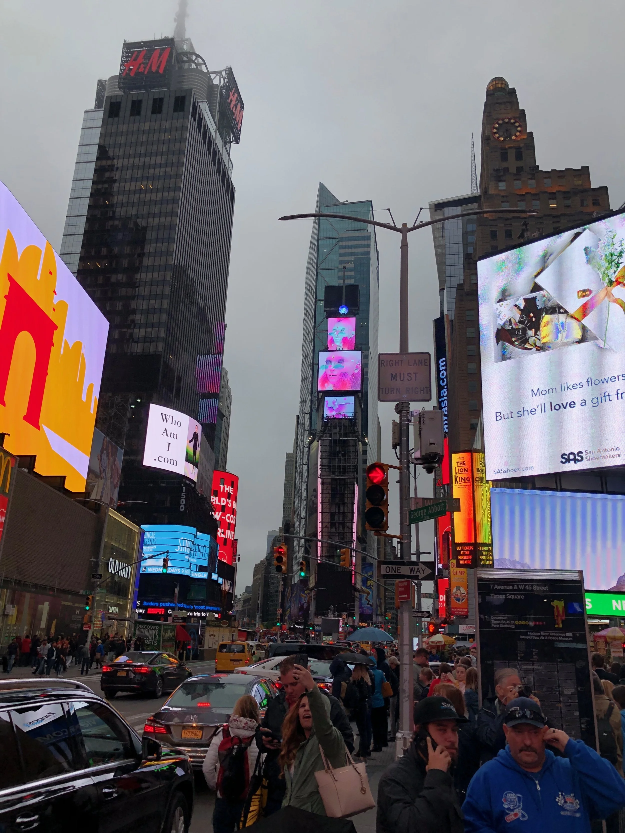 Renderfruit digital artworks exhibited three times in Times Square, New York — large-scale LED screens and 3D motion design installations.