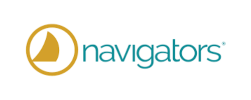 Navigators logo with a gold and white design next to the word 'navigators' in blue text.