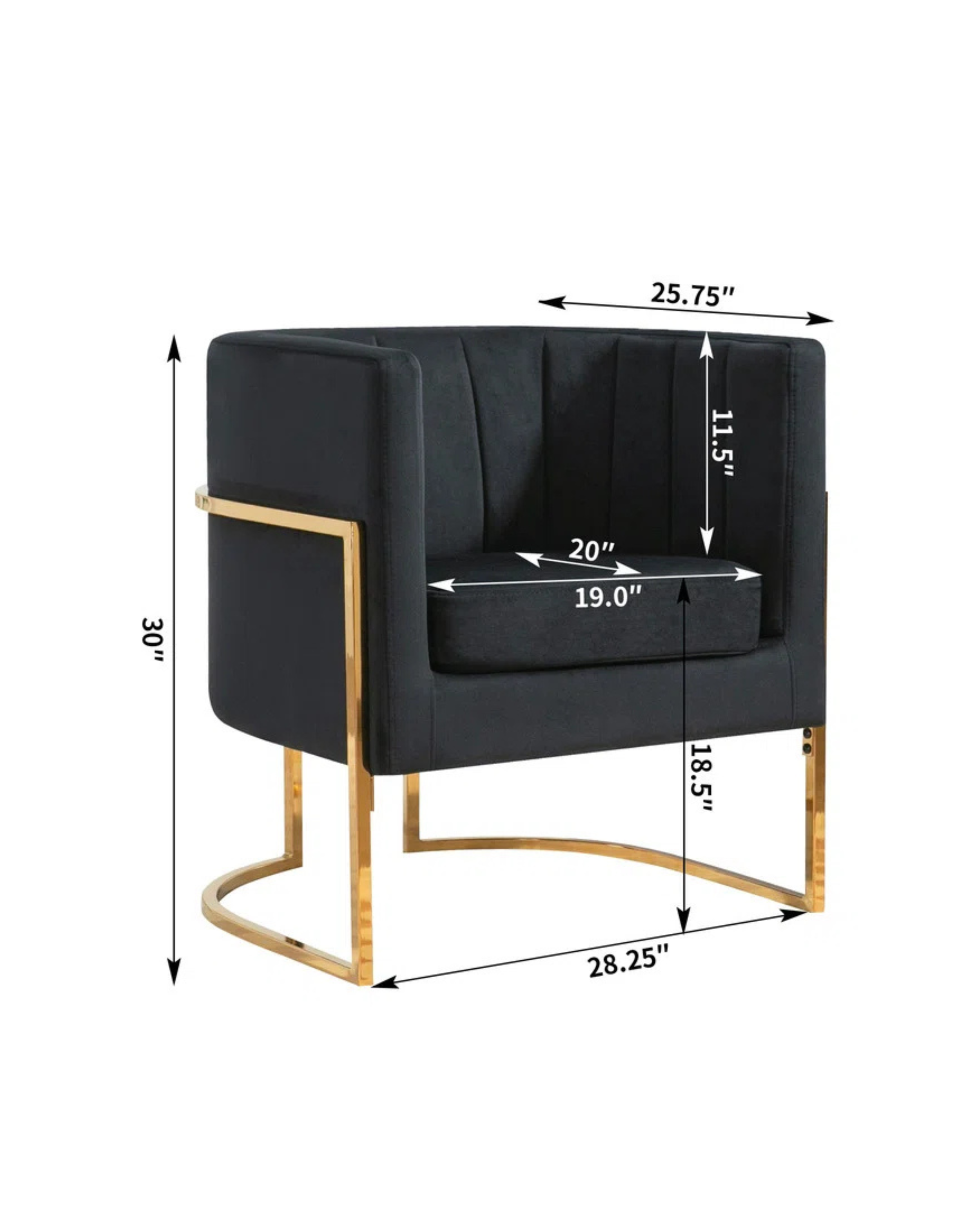Black Velvet Barrel Chair 2.png
