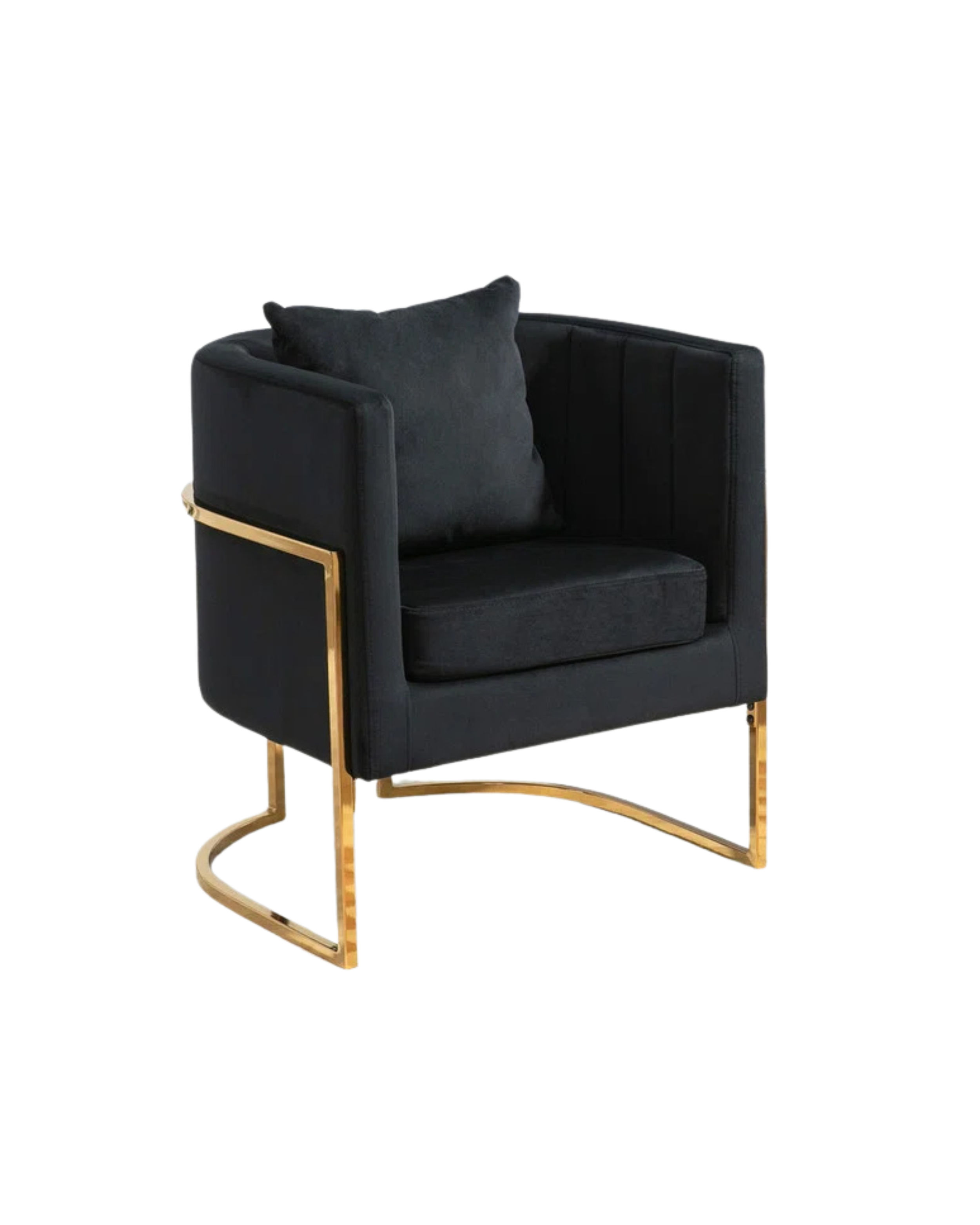 Black Velvet Barrel Chair .png