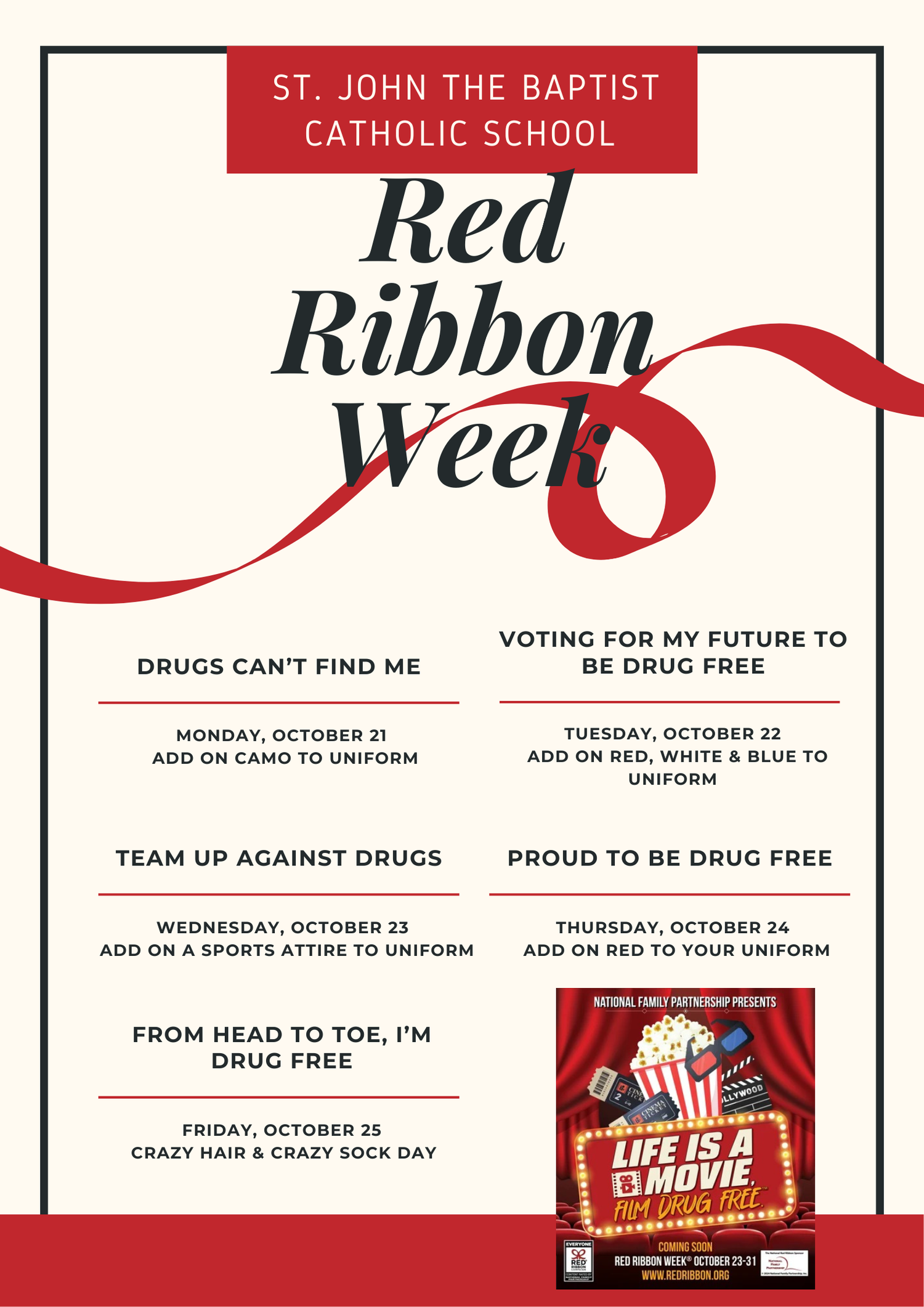 Red Ribbon Week — Saint John the Baptist Catholic School Healdsburg