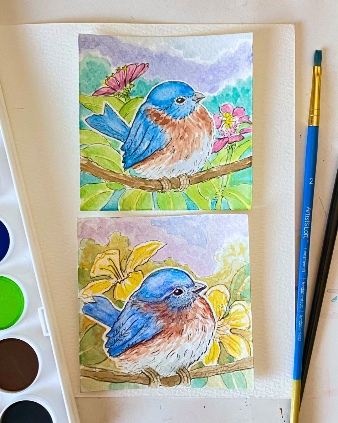 Bluebird of Happiness Watercolor Workshop with Pam Tittle