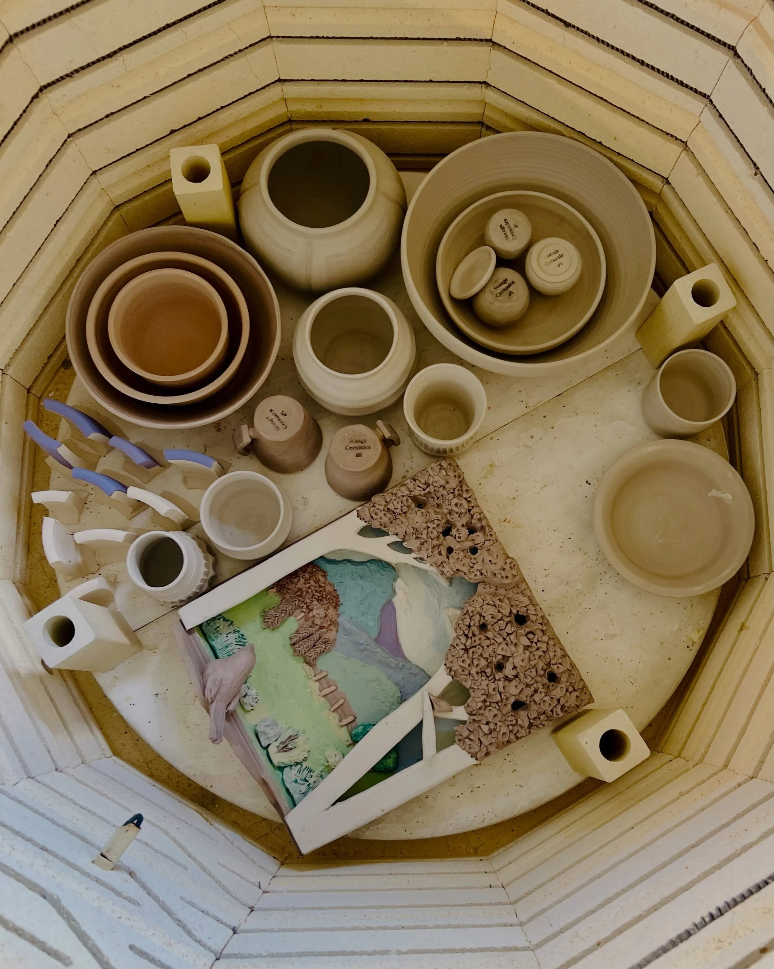 Some exciting member work going into the kiln. We can&rsquo;t wait to see how this diorama comes out!

#friendlycityclay #creativeclayhva #handmadepottery #ceramickiln #handsinclay