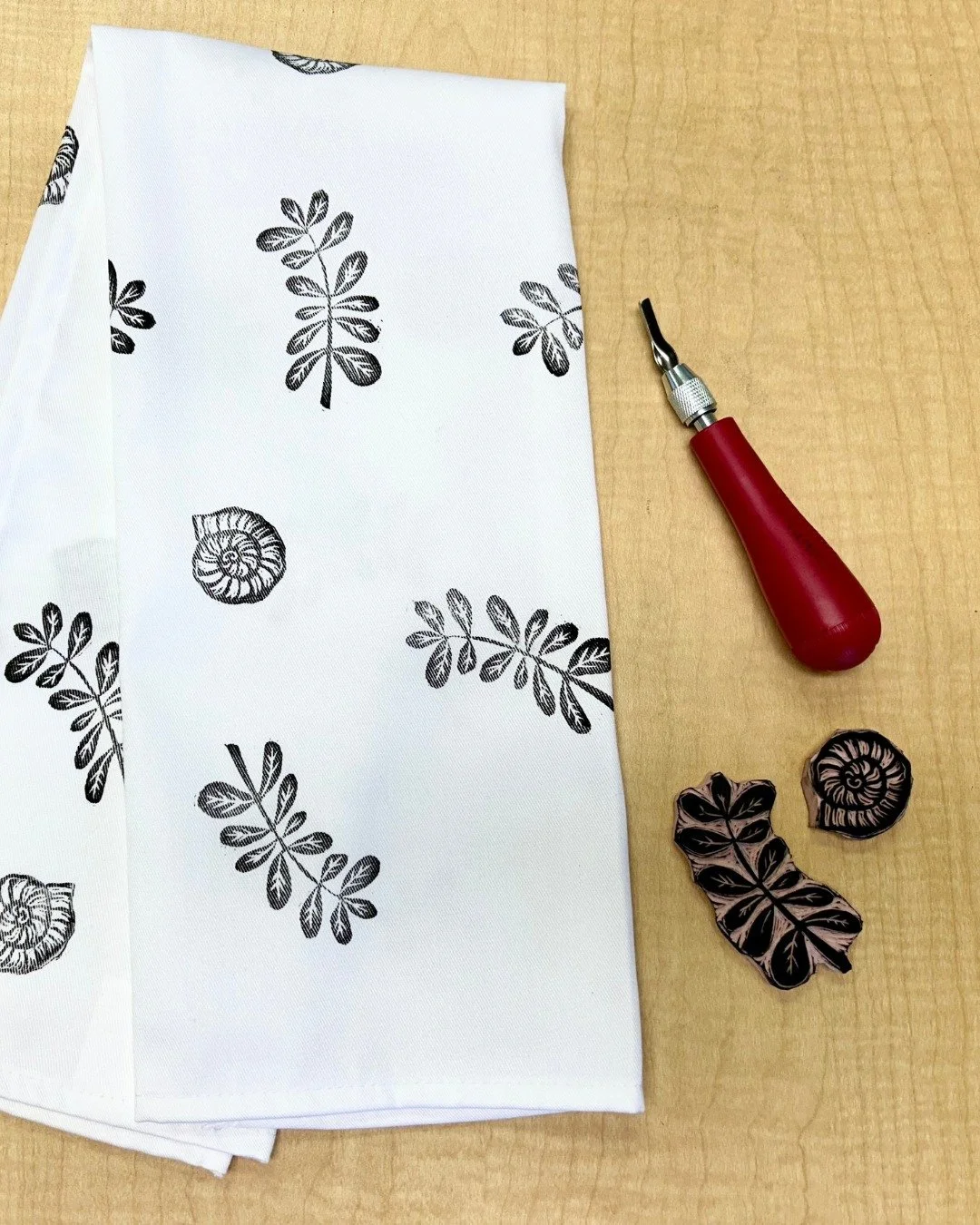 One spot left in our next linocut class! Design a stamp and decorate your own custom tea towel with Eva Camunas!

Design Your Own Tea Towel Linocut Workshop with Eva Camunas 
Friday, 7/10, 6-8pm | $65

Register on our website!