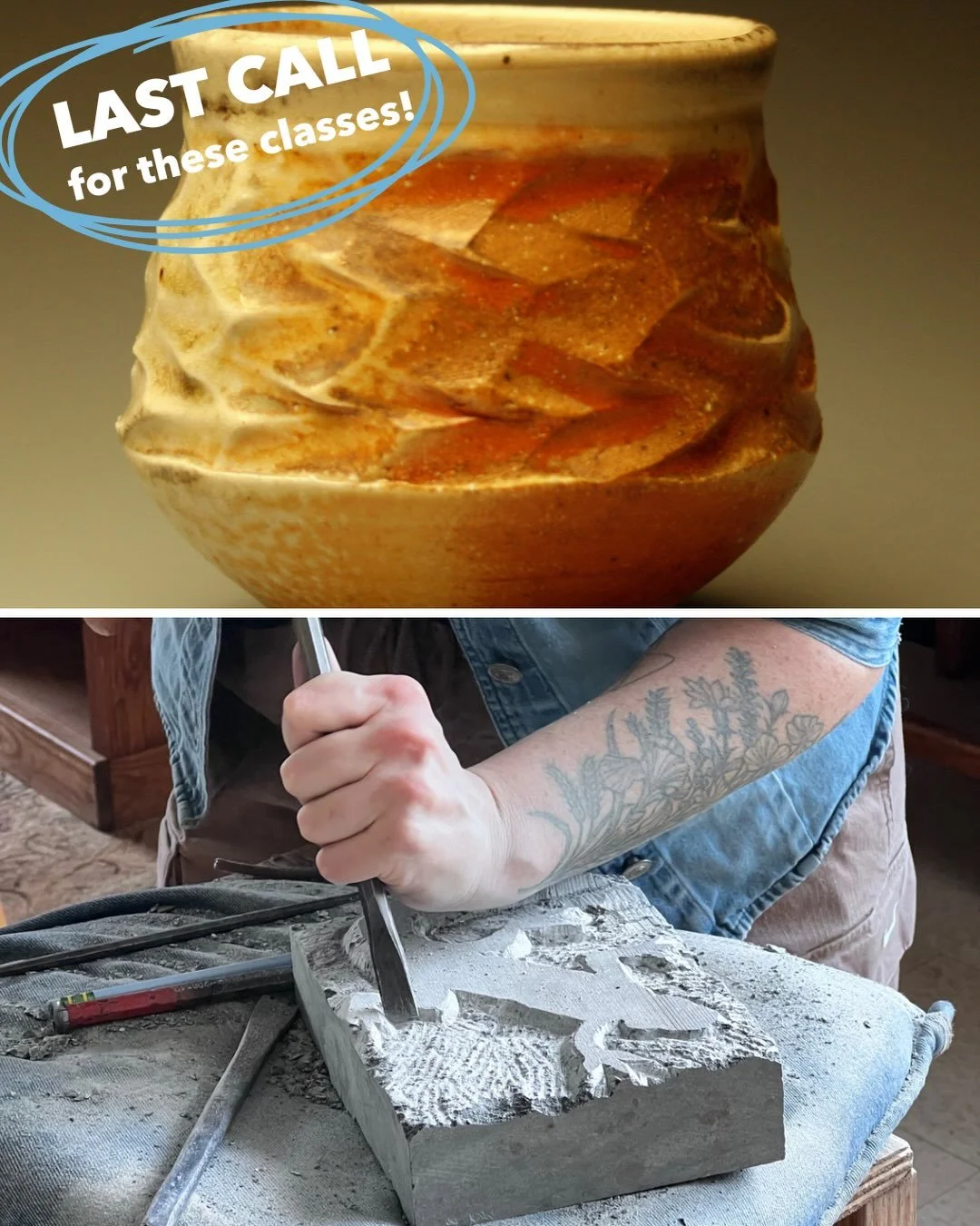 These classes are coming up fast! Grab your spot today using the link below!
✨
https://www.friendlycityclay.com/current-classes
✨
#ceramics #artclasses #harrisonburgva #harrisonburgart #creativecommunity