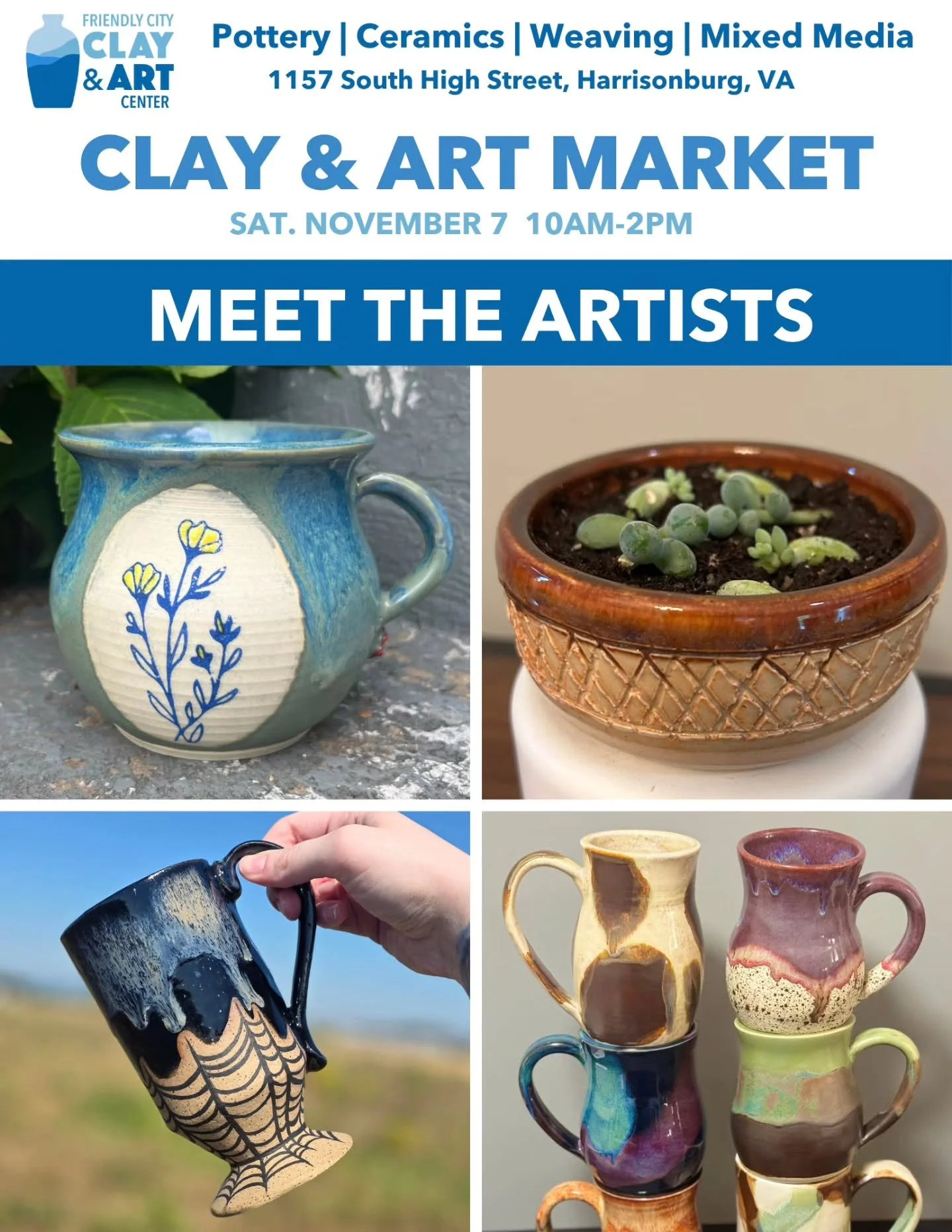 🍁Festuring more of our skilled artists for the upcoming Art Market!🍁

Earth and Ember Pottery VA
Inspired by nature and fantasy, the functional pottery I create adds a bit of whimsy to your daily life!
@earthandemberpotteryva

Joy Martin
Stars and 