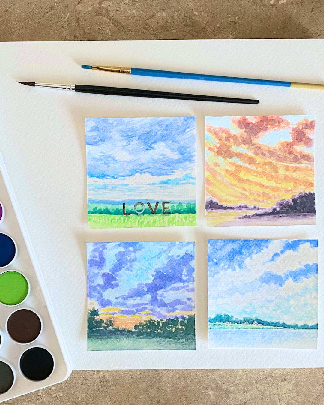 Gorgeous Skies Watercolor Workshop with Pam Tittle