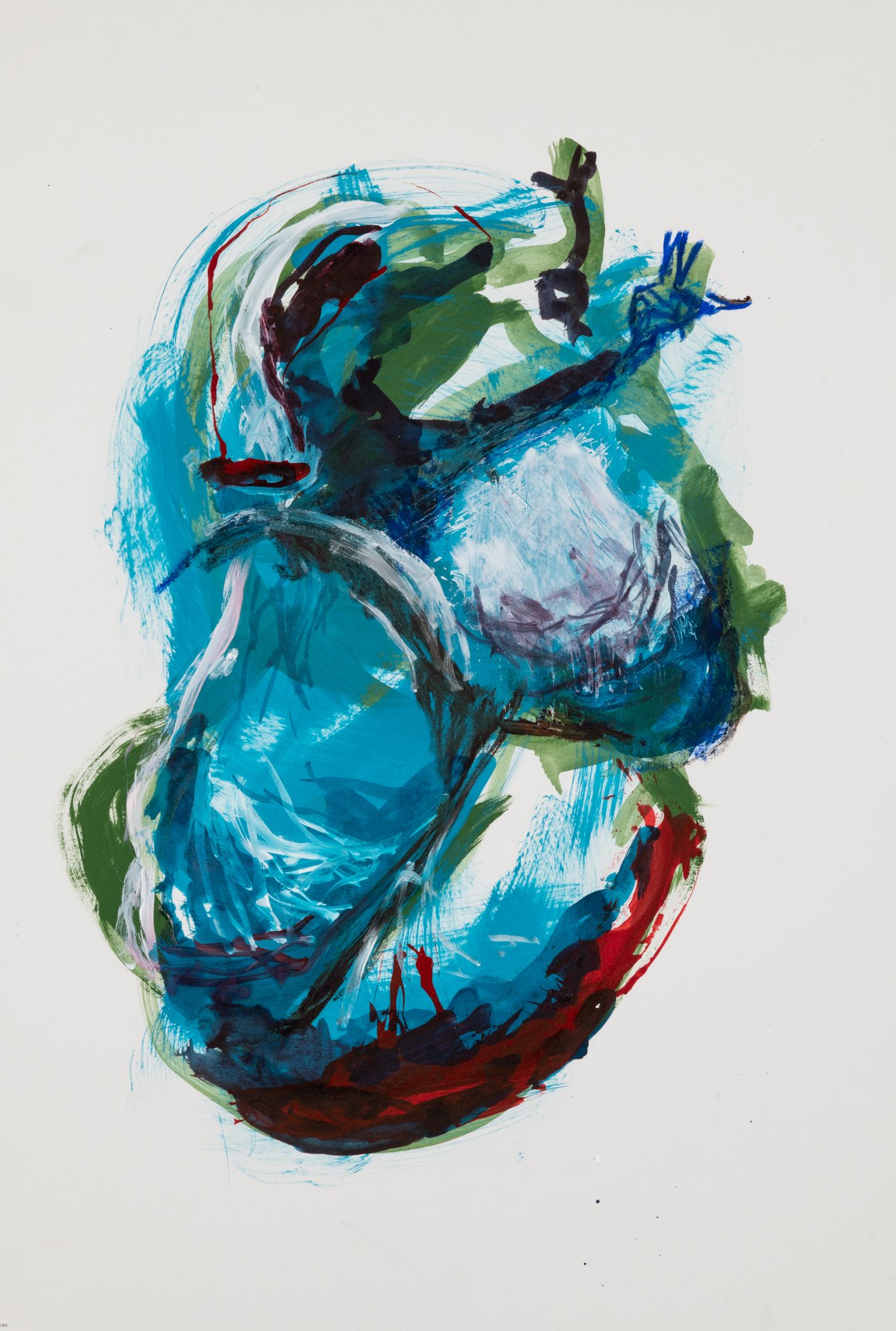 Full Heart. 15"x22" (Acrylic, ink on paper) 2021