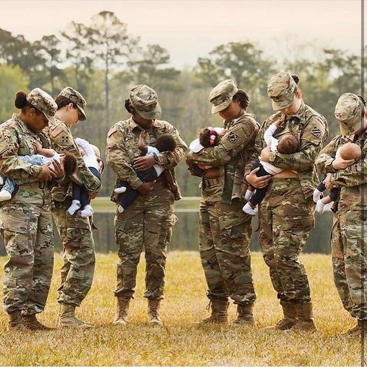 I feel so moved by this photo of powerful women. Serving others at work and literally the life force of the next generation. Timely with veteran's day today too. 📷 @tararubyphotography via @lbreggy