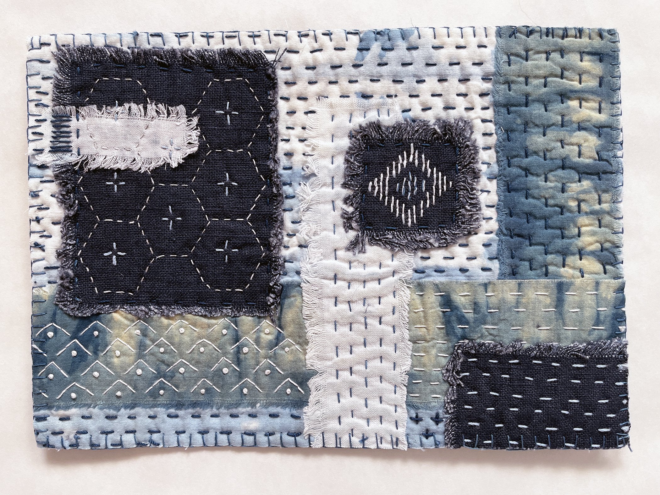 Mending, 2022, 6"H x 8"W, SAQA MT/ID Regional Trunk Show