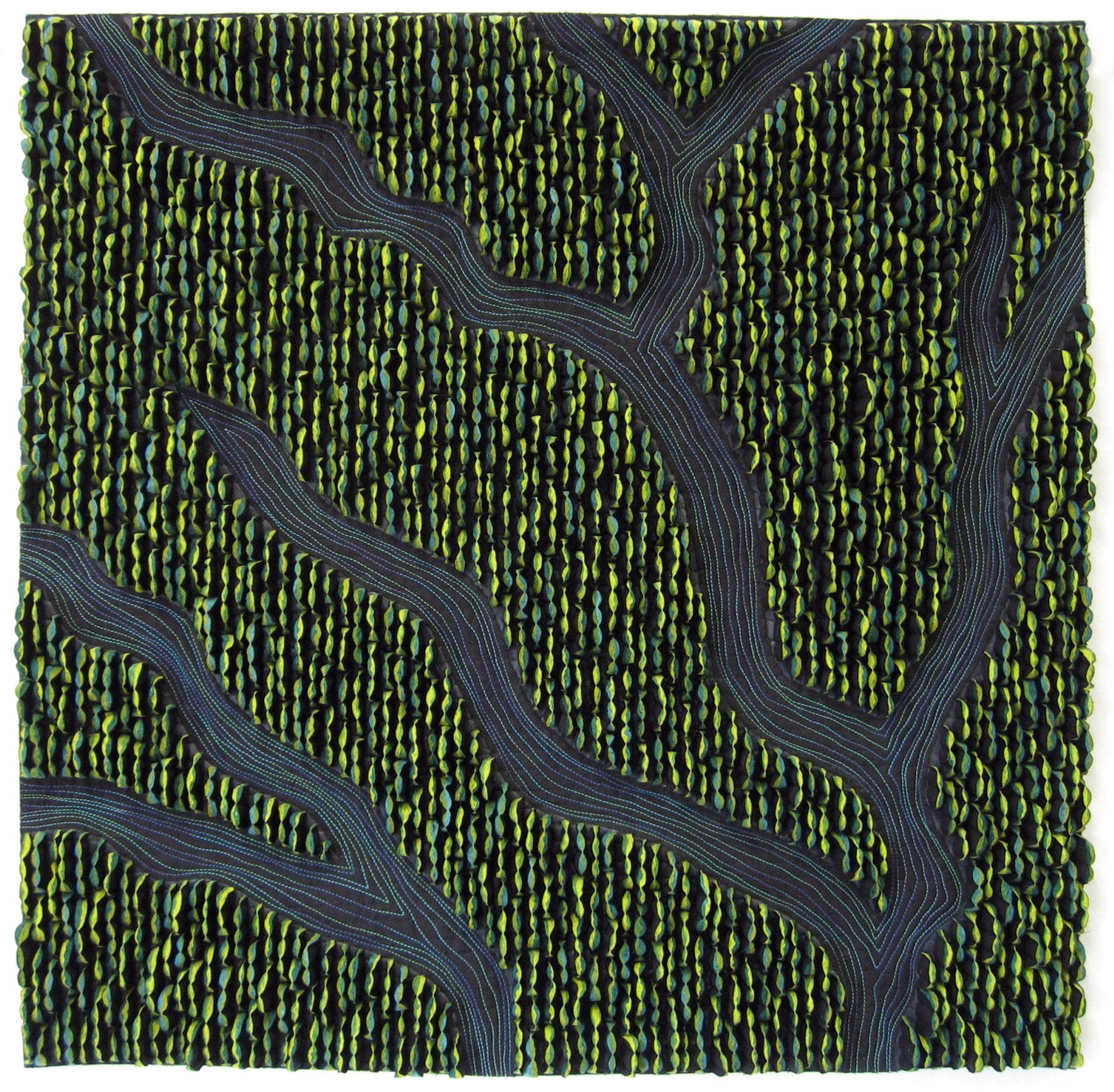 Marking the Trail, 2011, 31"H x 31" D x 2" D, SOLD