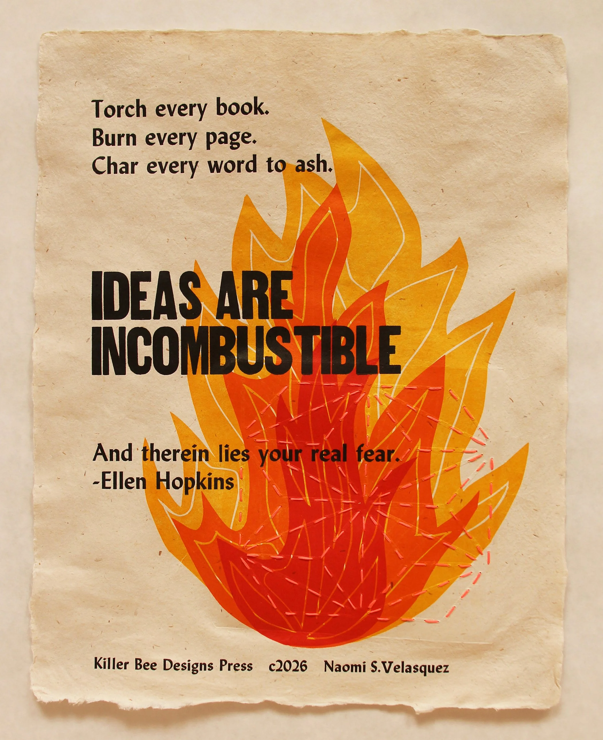 Incombustible, 2026, Edition of 8, 14" H x 11"W