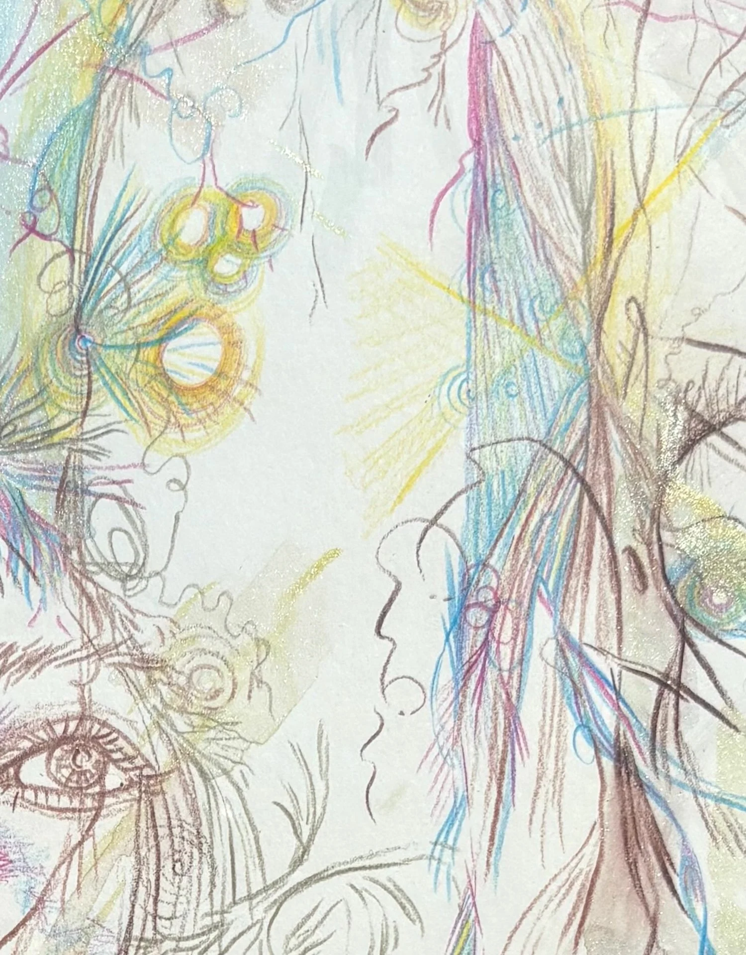 an original artwork by artist Nicole Javorsky of an eye and nature imagery