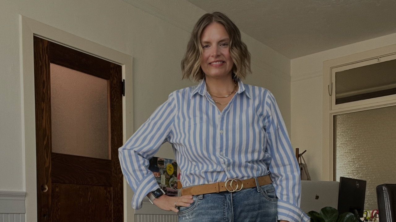 5 ways to style a striped button down top