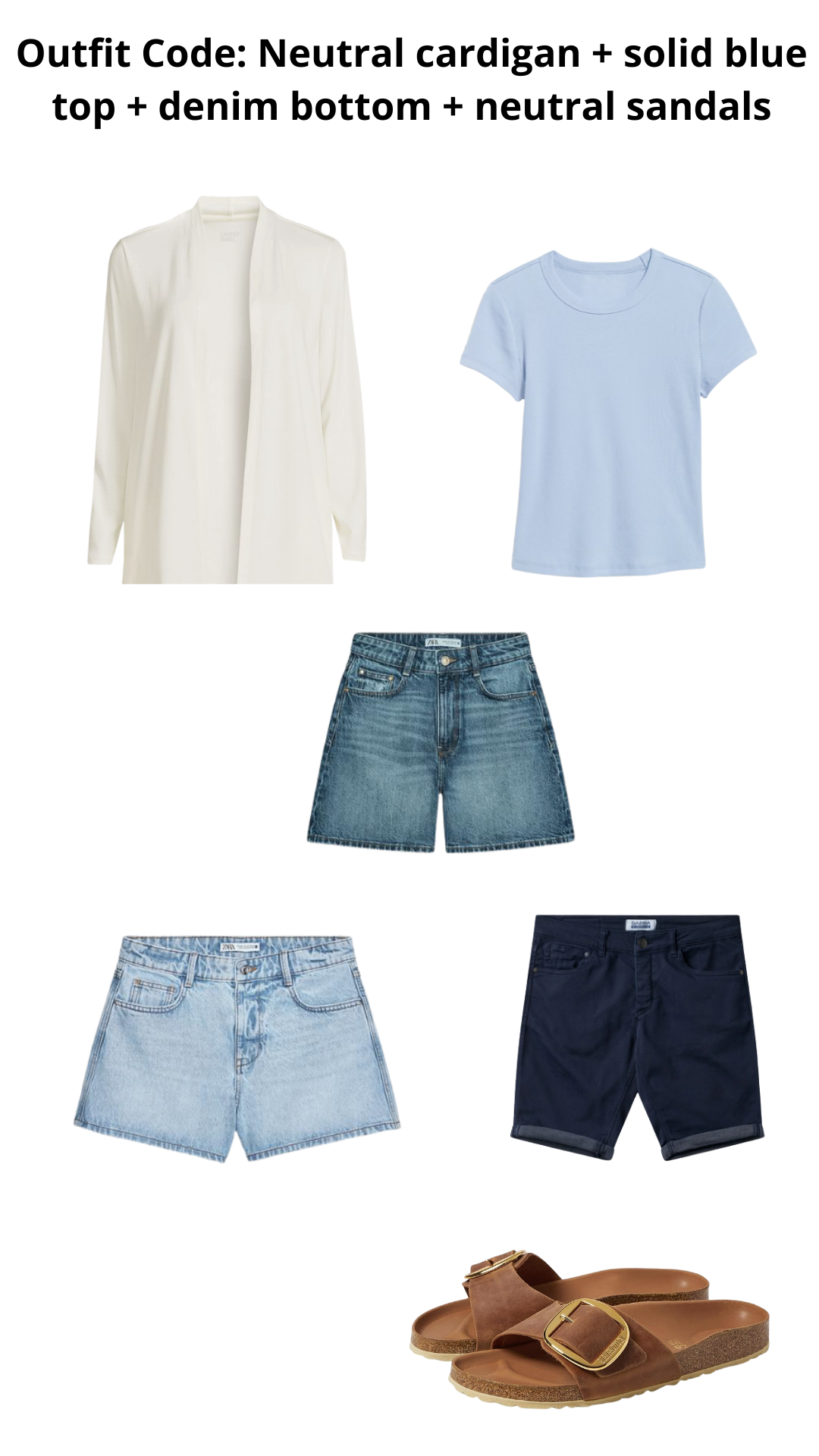 Neutral cardigan + solid blue top + dark wash + neutral sandals.png