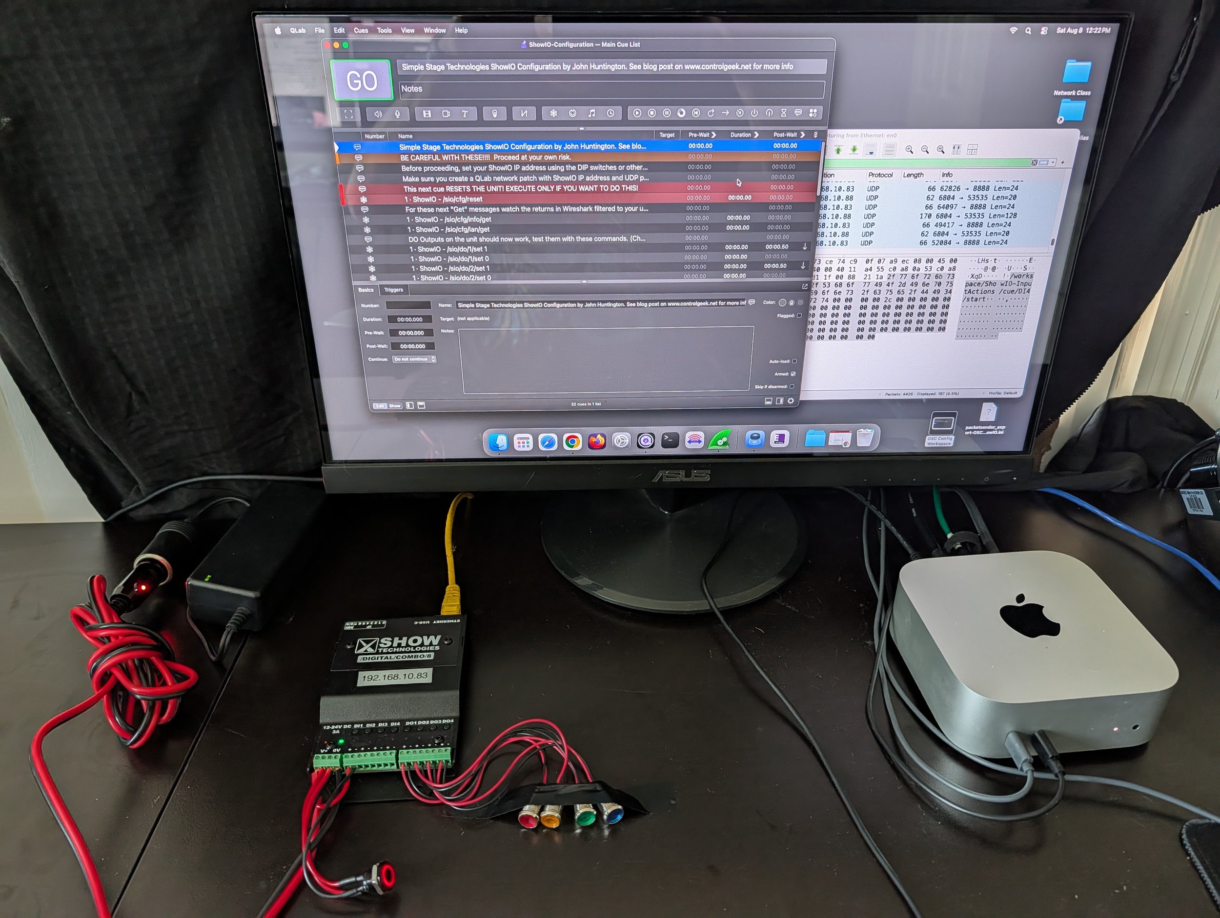 Configuring a Show Technologies ShowIO “Digital Combo 8” OSC-Enabled Input/Output Box