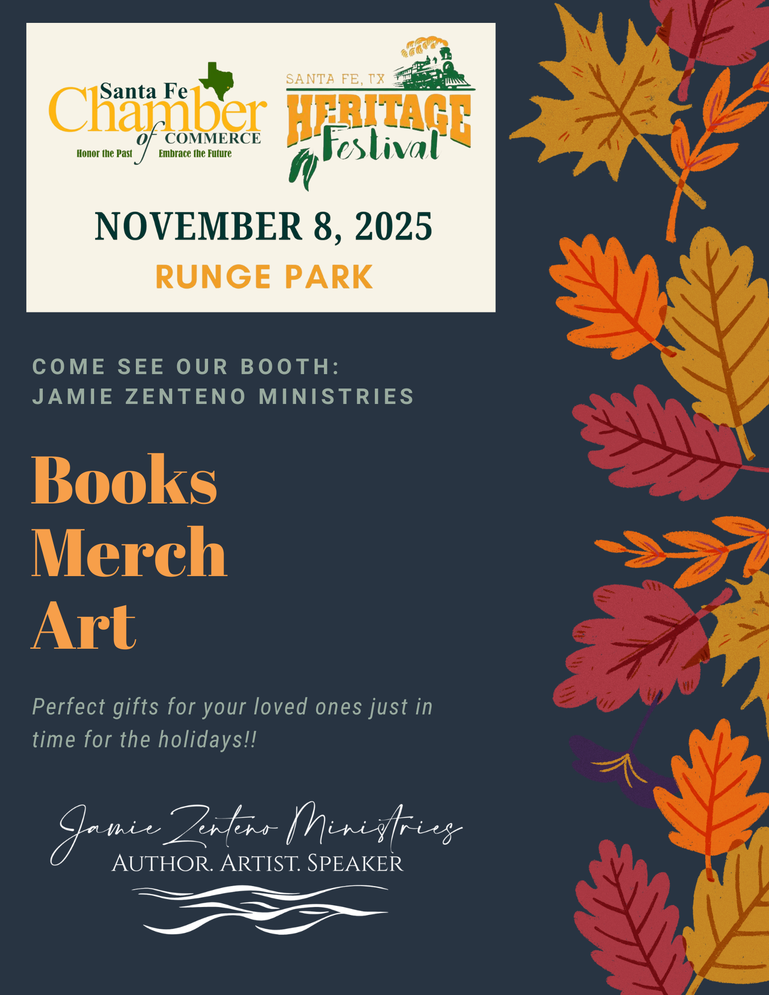 Blue Orange Leaves Fall Festival Flyer.png