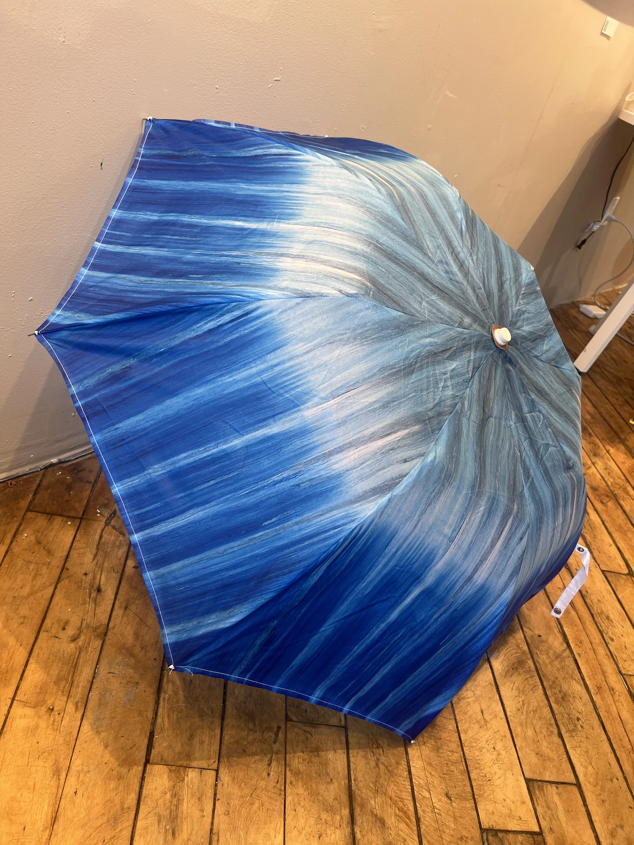 Spring '26 Umbrellas: Gray Ocean Horizon Blues Rain