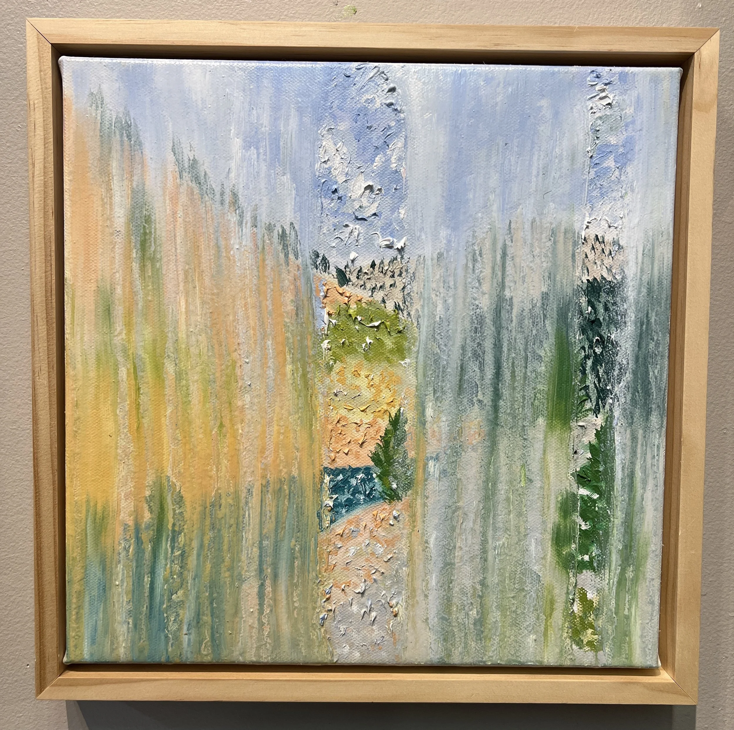 Taylor Fork Somewhere While Raining - 12x12in oil painting by Rachel Brask