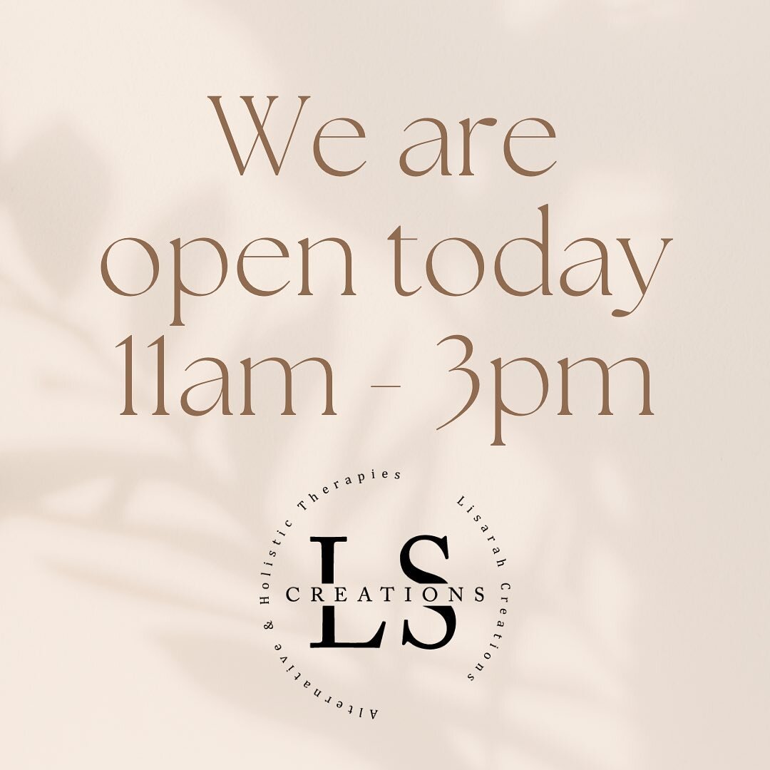 We are open today 11am - 3pm. 

Whether you would like to come in and purchase something beautiful for yourself or as a gift or you would like to come in and have a chat about therapy! 

Shop 6/24 Riverview St, North Richmond 

#healing #holisticther