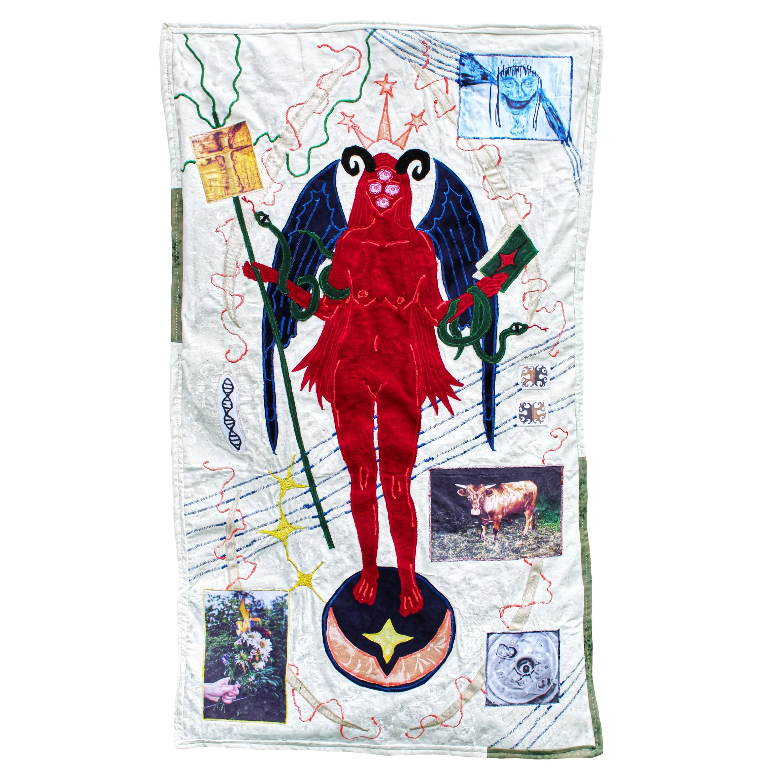 "Sophia" 25"x43" fabric, thread, & inkjet prints on cotton 2025