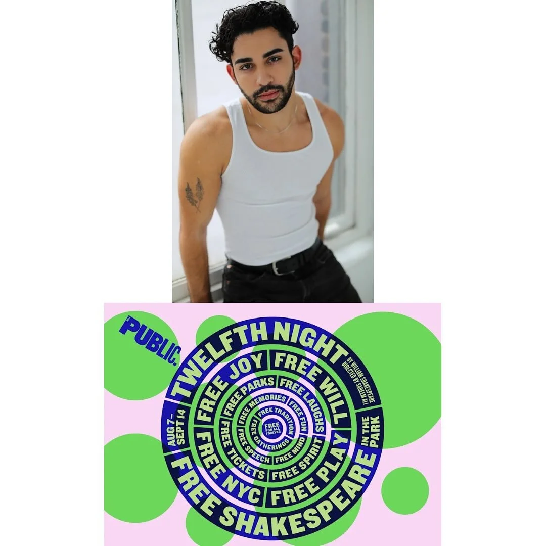 Congrats to @_dario_alvarez_ who opens Twelfth Night at Shakespeare in the Park at @publictheaterny tonight.