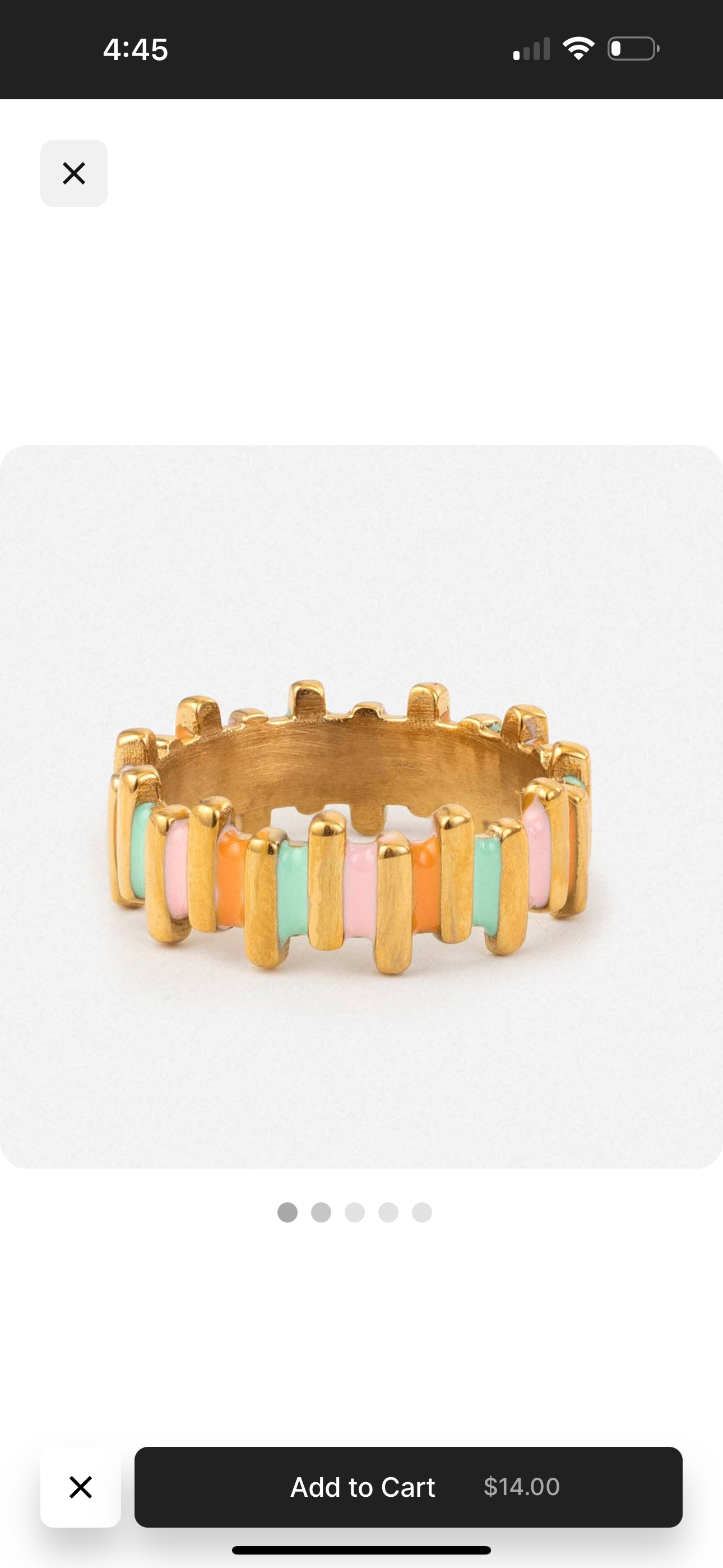 Staggered Enamel Ring - Size 8