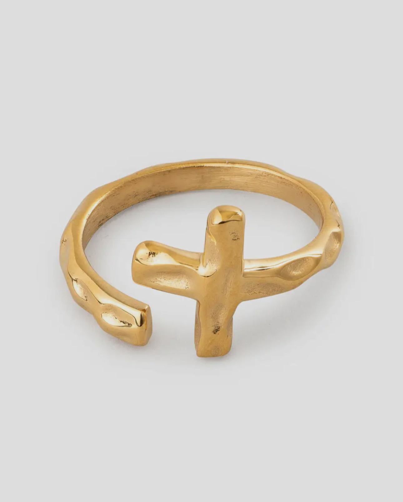 Textured Wrapped Cross Ring - Size 8