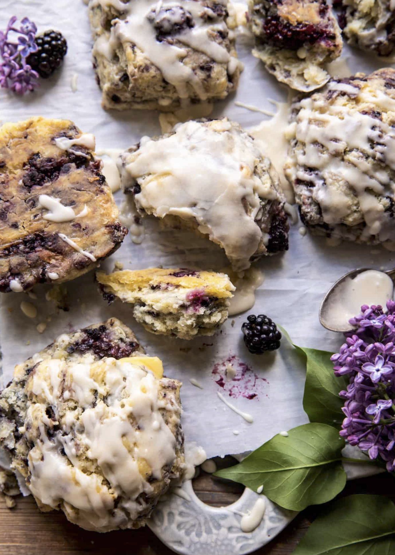 Blackberry Lavender White Chocolate Scones