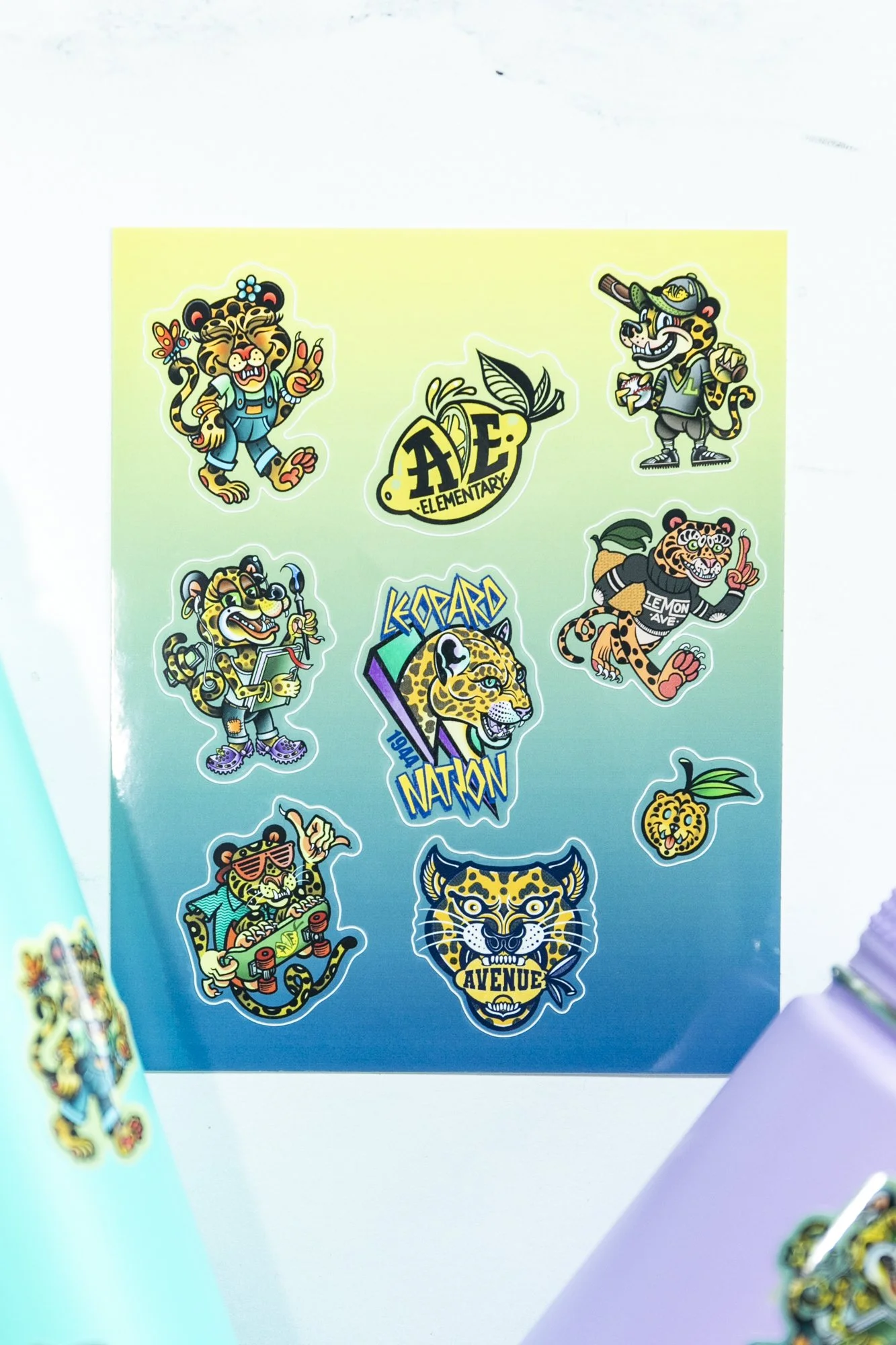 Leopard Family Sticker Sheet  - Water Bottle Spirit