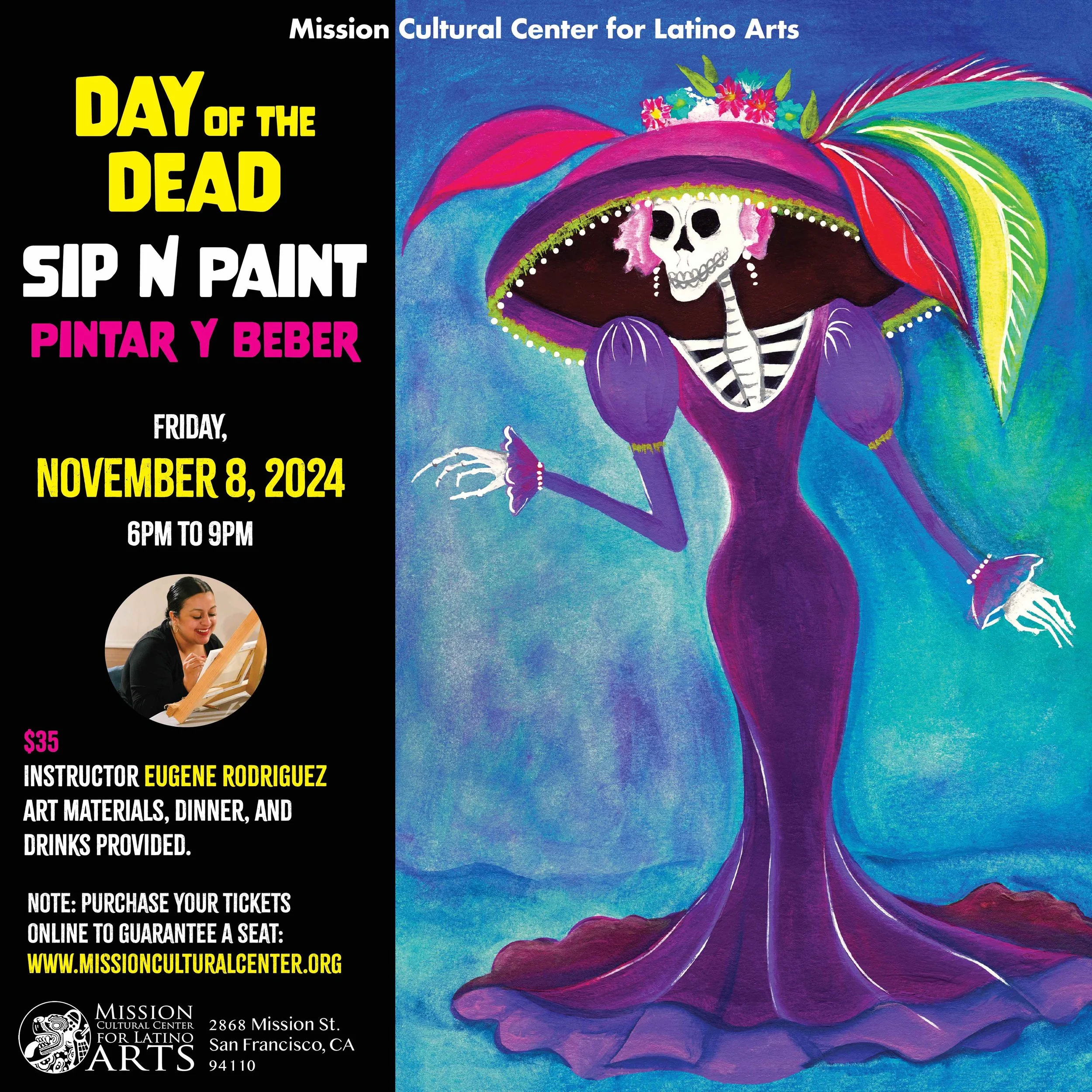 Day of the Dead Sip n Paint / Pintar y Beber — Mission Cultural Center
