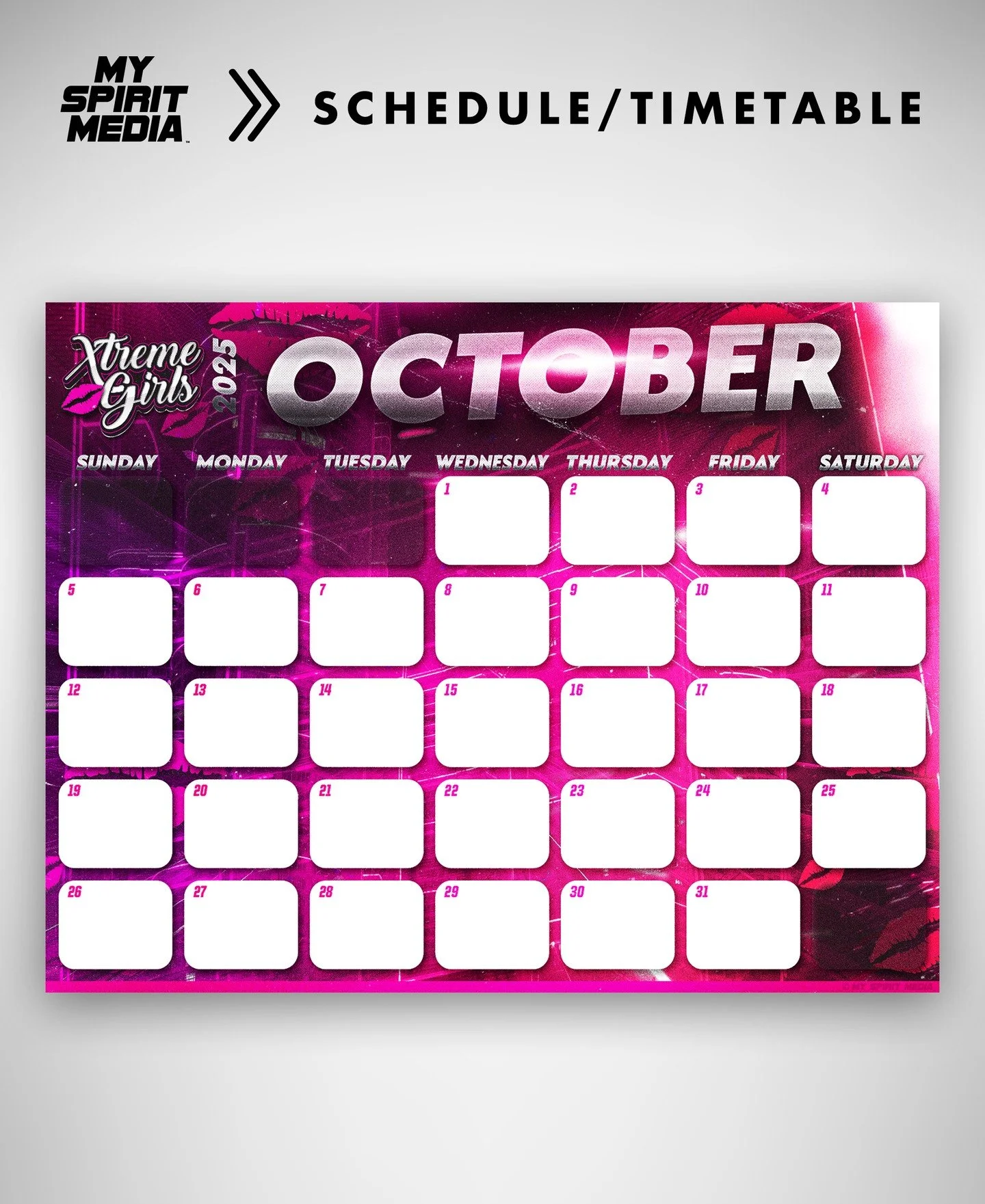 🤳Have your weekly or monthly schedule easily accessible at all times! Get your custom schedule designs to send digitally, post online, and print! ‼️Discount available for bulk purchase - contact us for more info! #ChampionsChoose